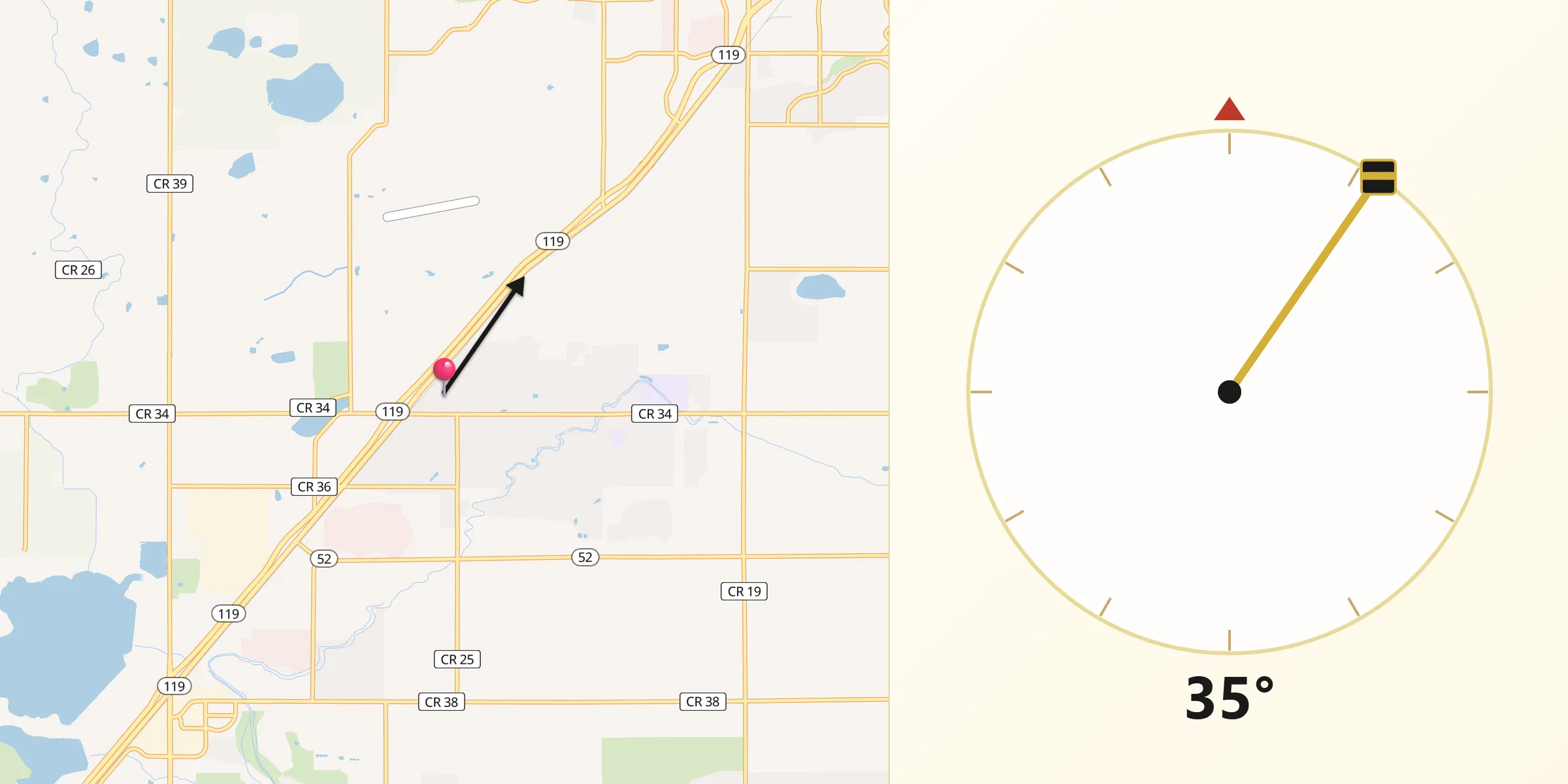 Qibla Direction from Niwot