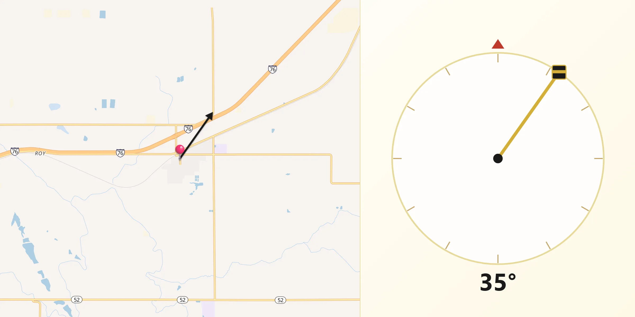 Qibla Direction from Keenesburg