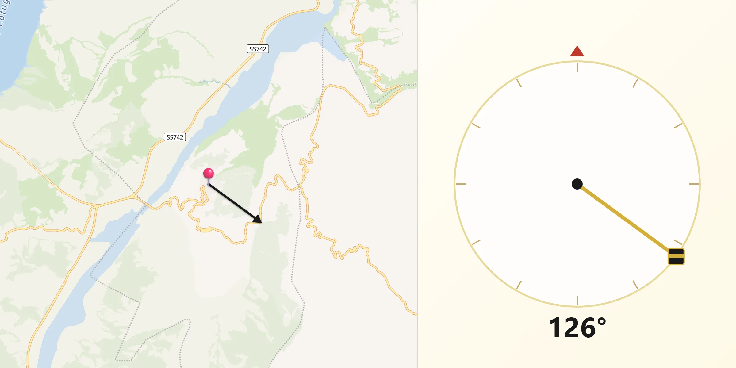 Direzione della Qibla da San Giorgio Lucano
