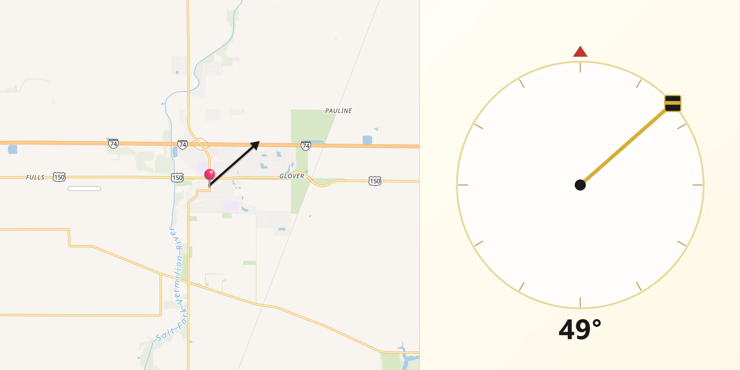 Qibla Direction from Saint Joseph