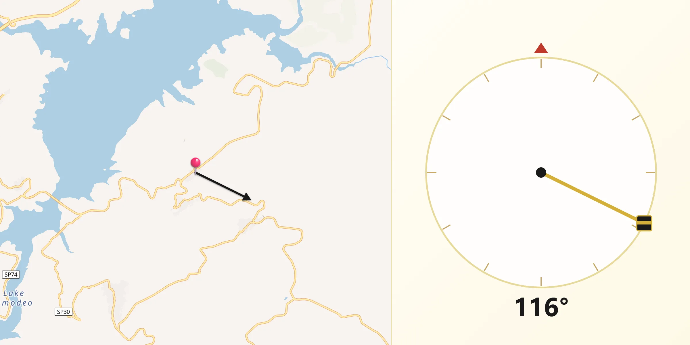 Direzione della Qibla da Bidonì