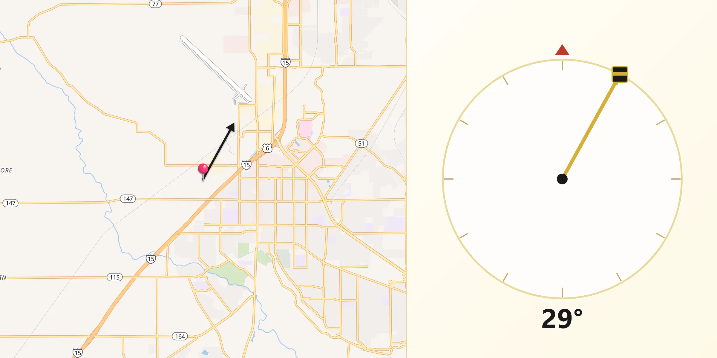 Qibla Direction from Utah