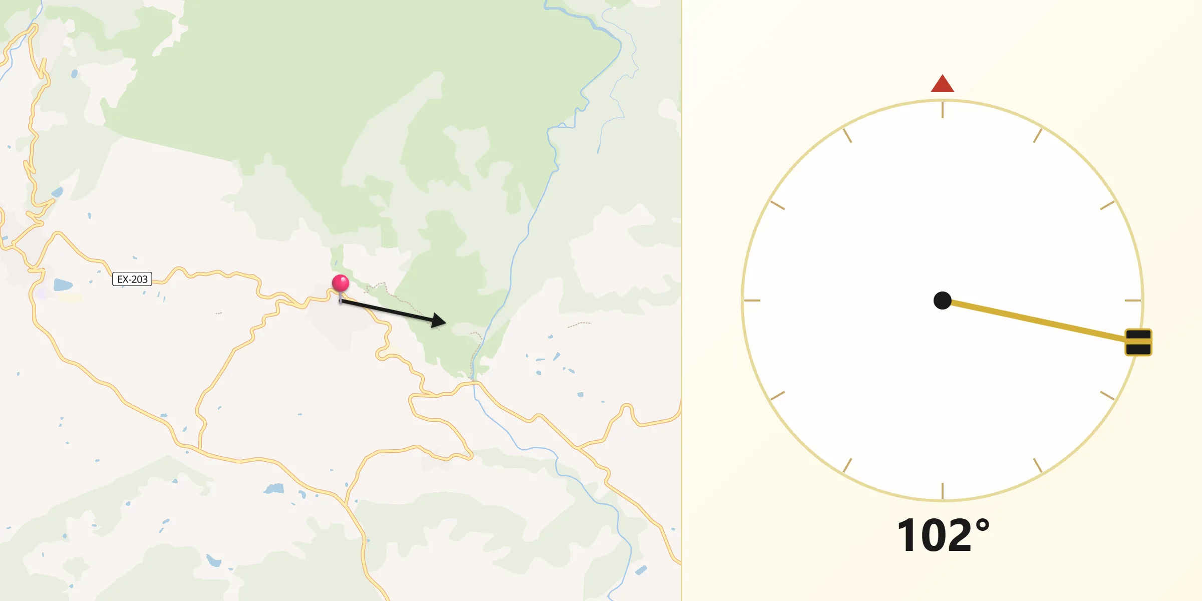 Dirección de la Qibla desde Losar de la Vera