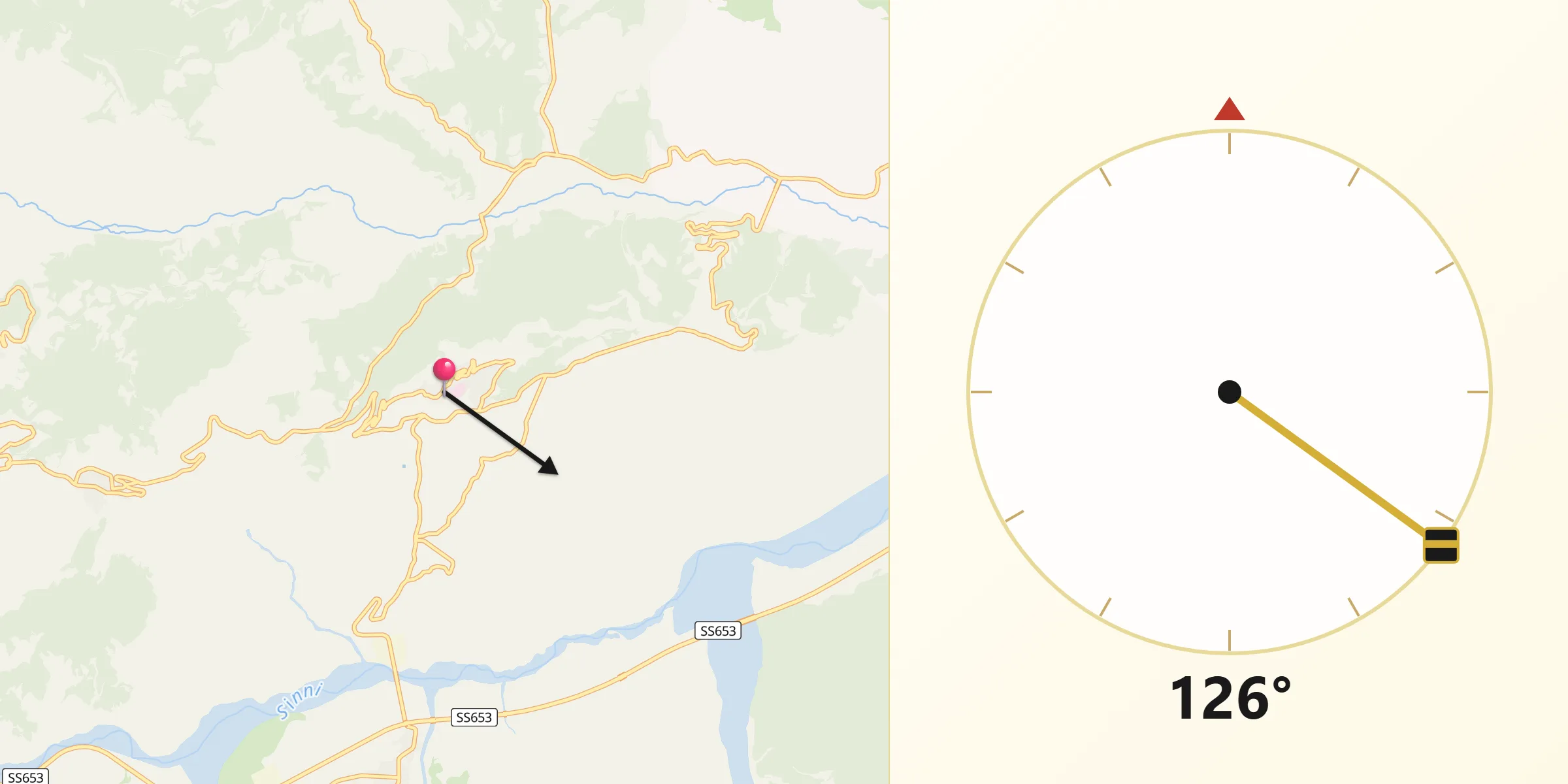 Direzione della Qibla da Chiaromonte