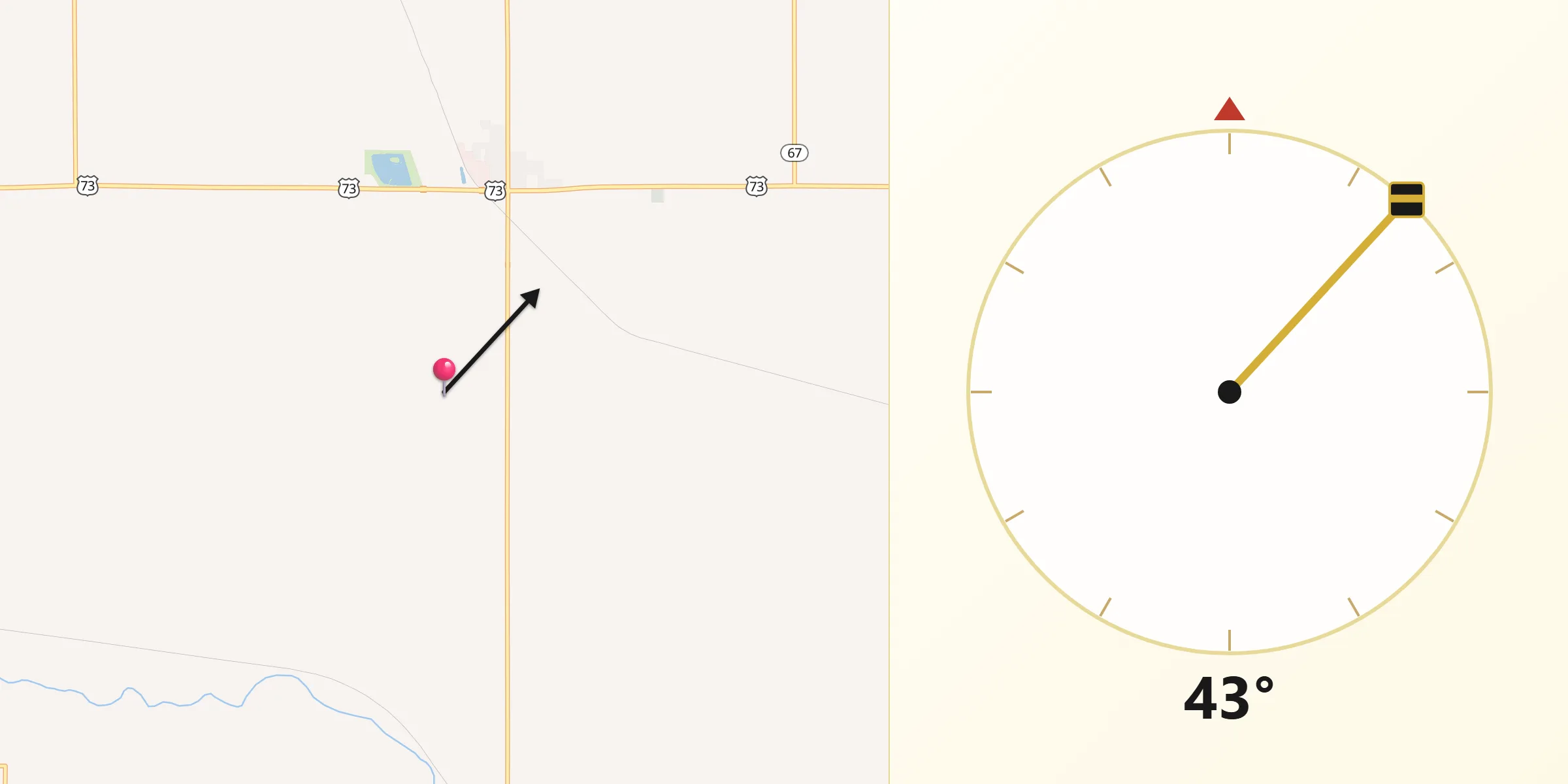 Qibla Direction from Richardson