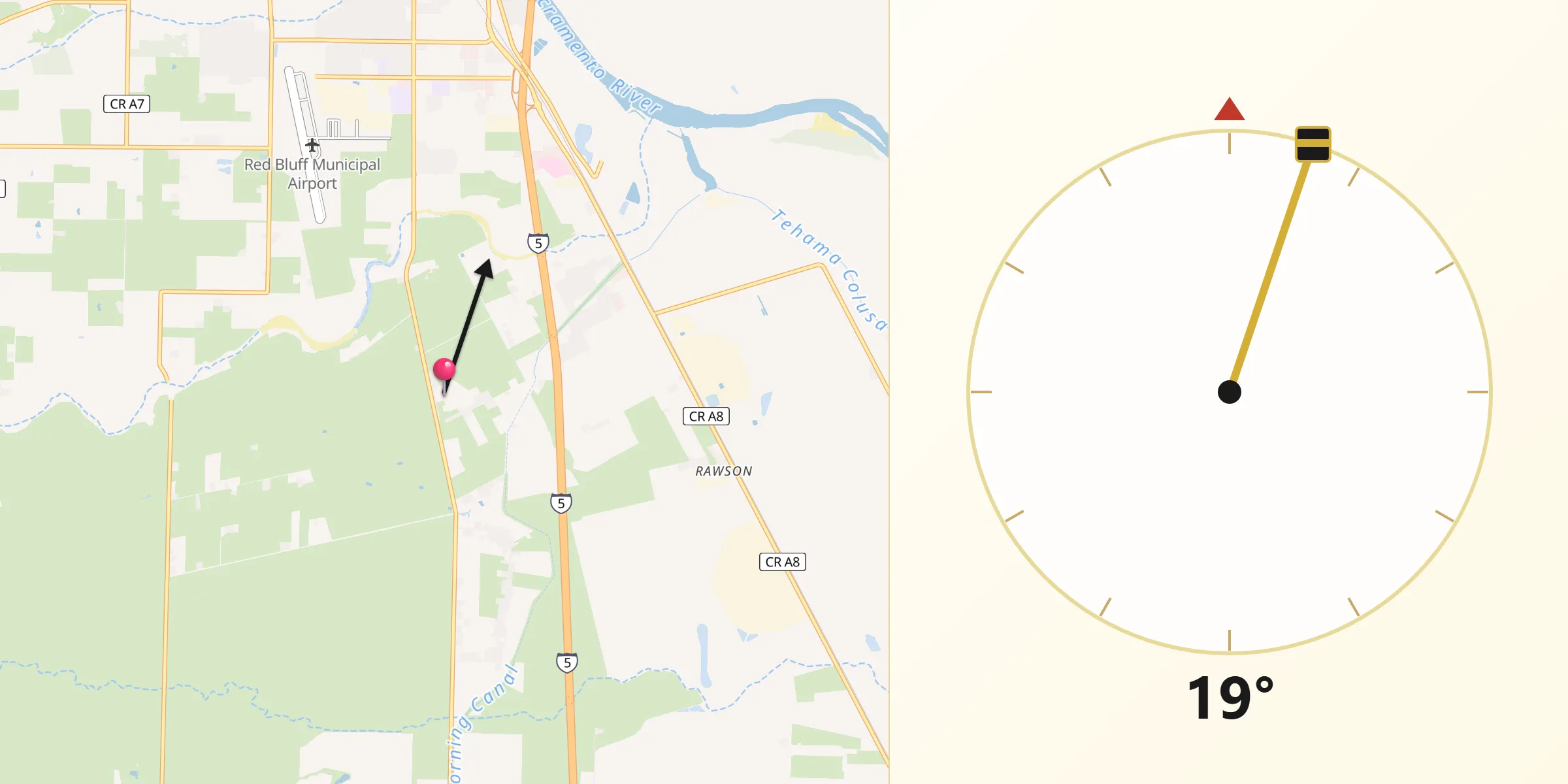 Qibla Direction from Tehama