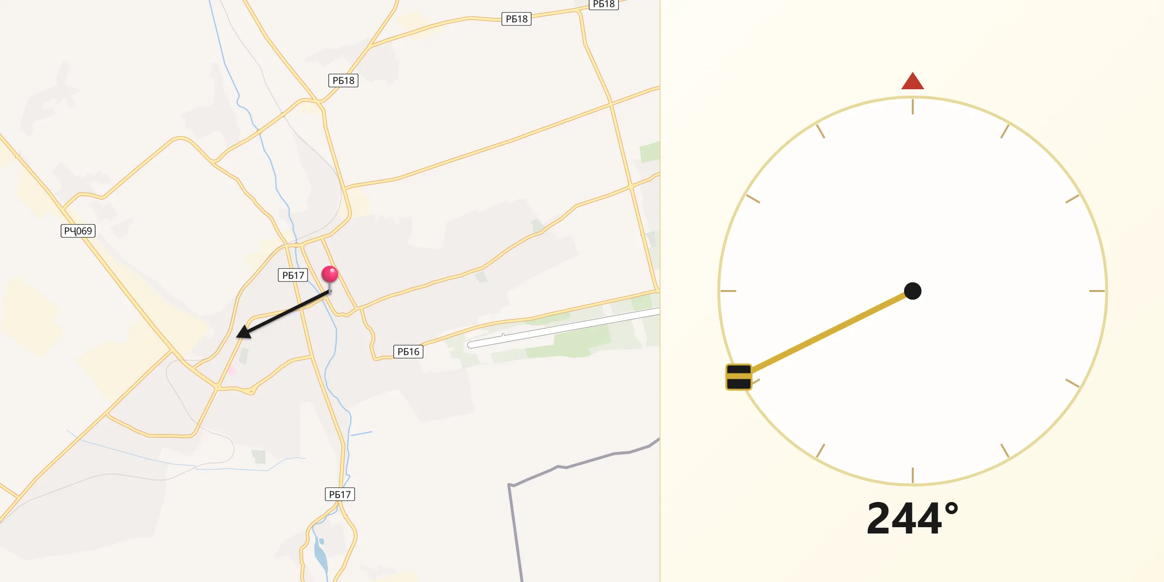 Direction vers la Qibla depuis Isfara