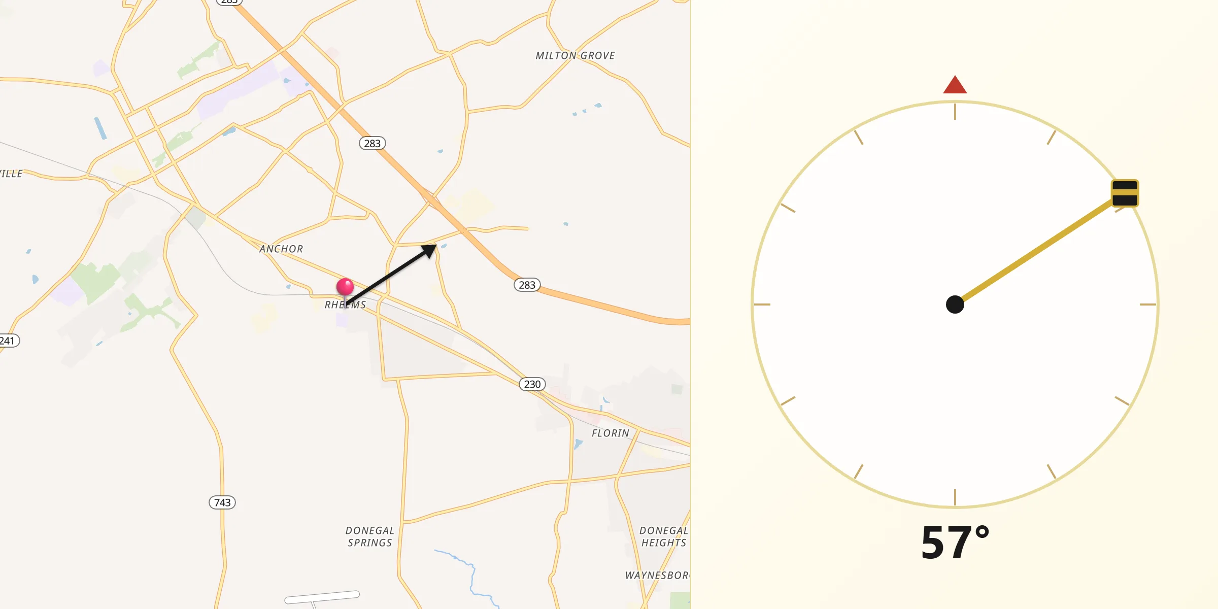 Qibla Direction from Rheems