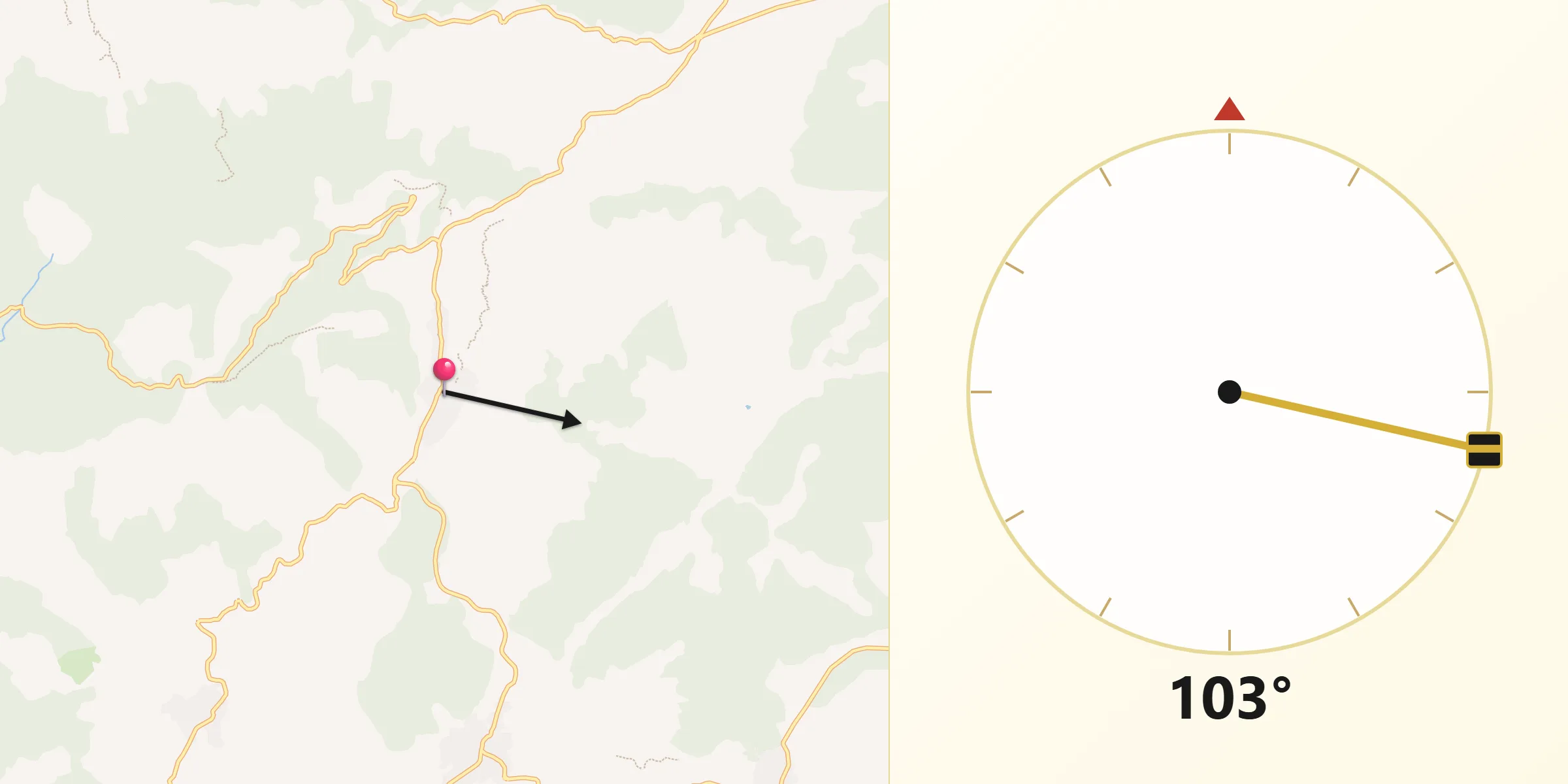 Dirección de la Qibla desde El Real de San Vicente