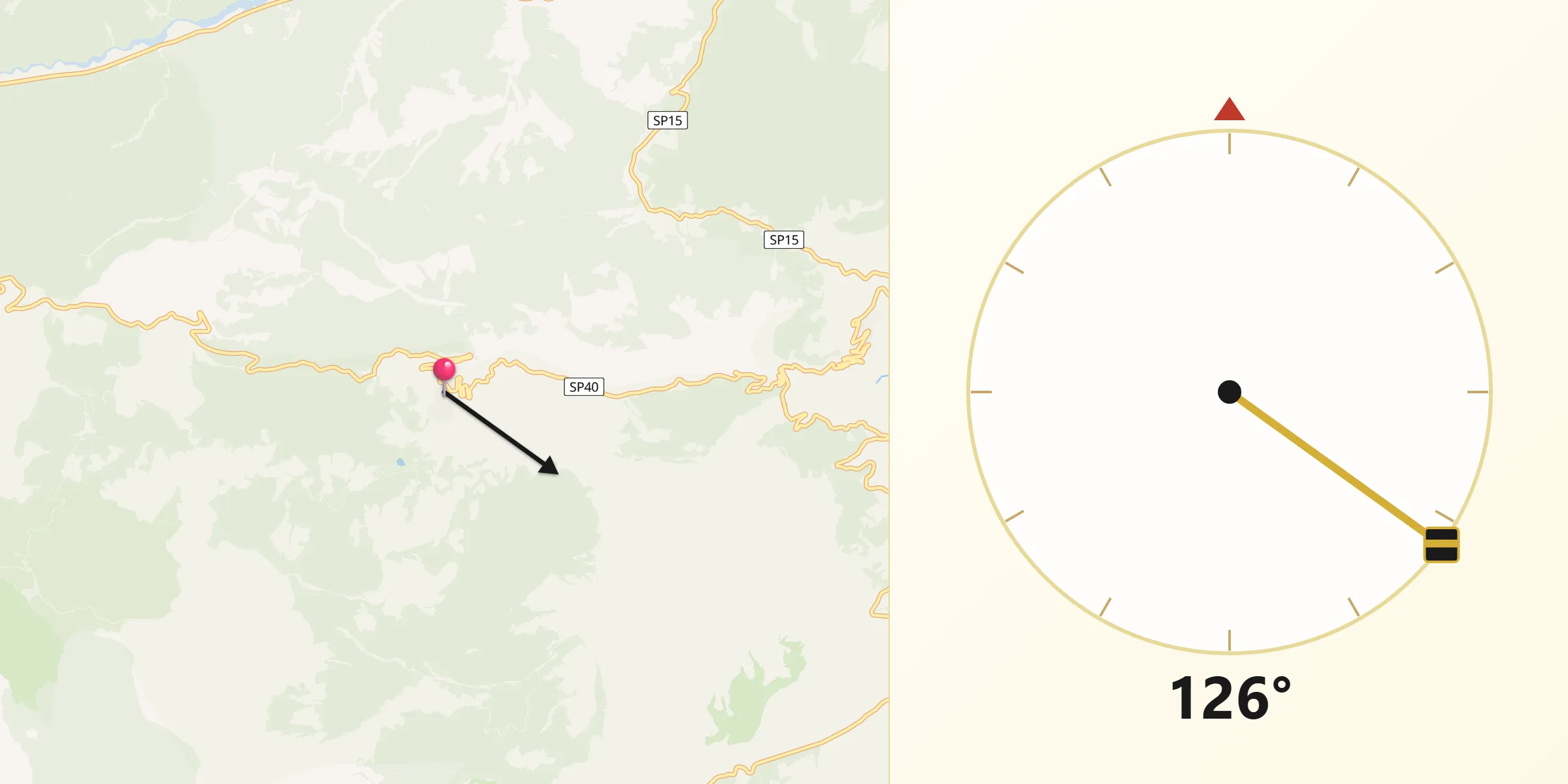 Direzione della Qibla da Carbone