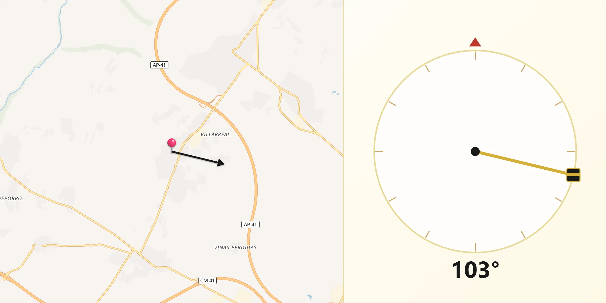 Dirección de la Qibla desde El Viso de San Juan