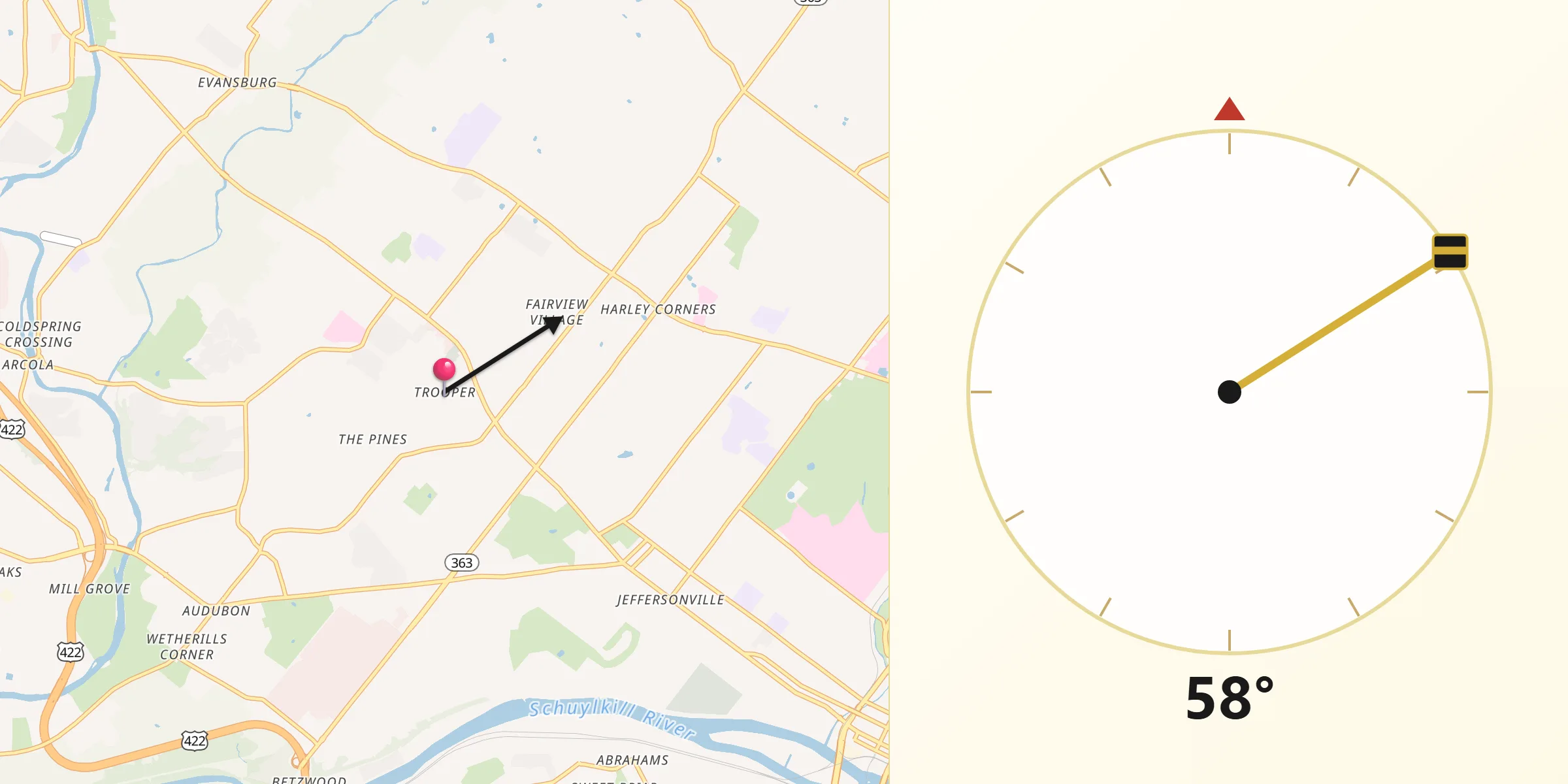 Qibla Direction from Trooper