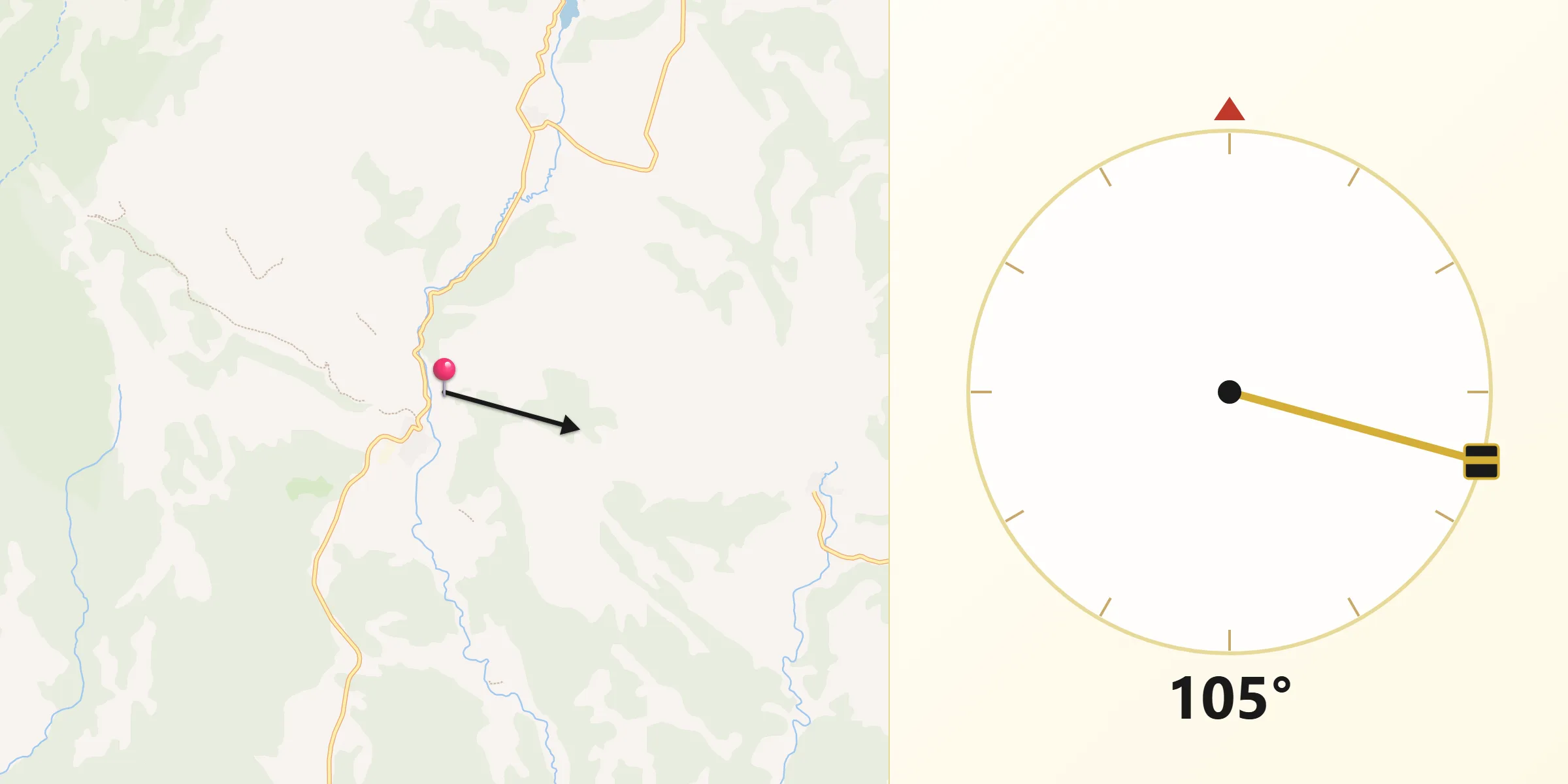 Dirección de la Qibla desde Huerta del Marquesado