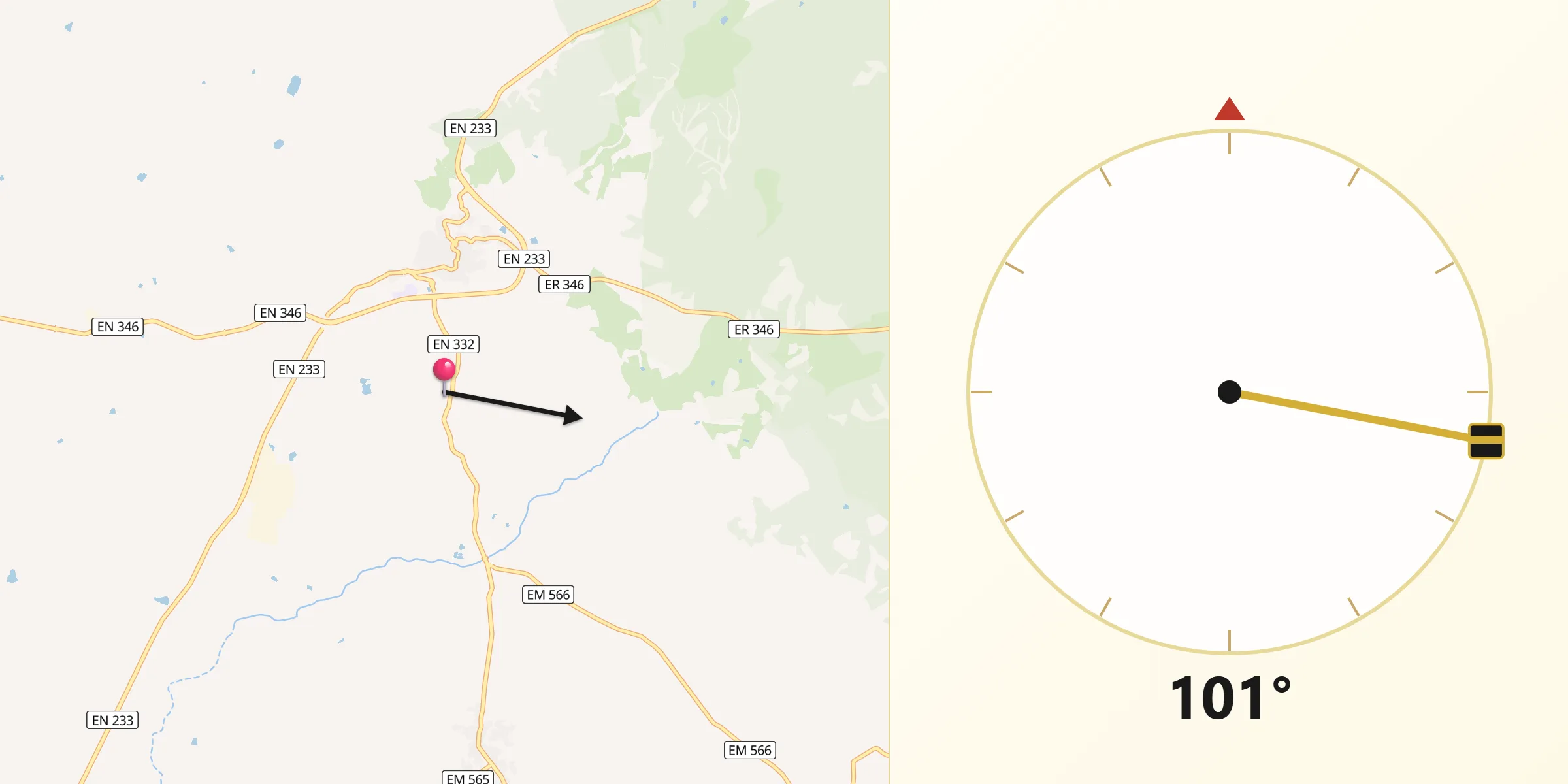 Direção da Qibla a partir de Penamacor
