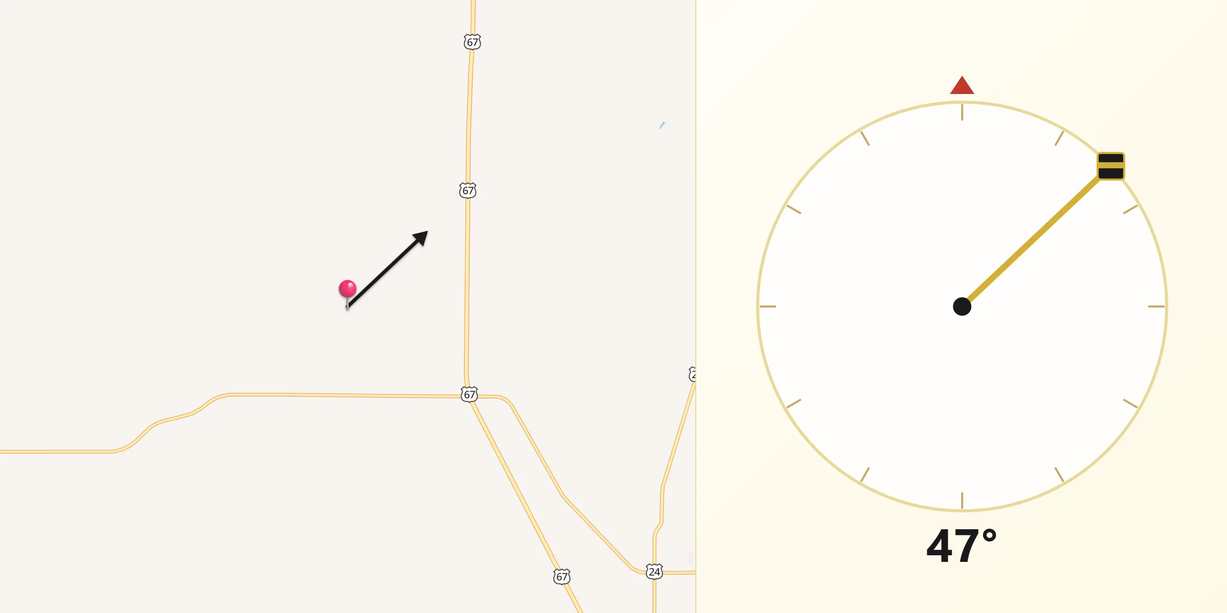 Qibla Direction from Schuyler