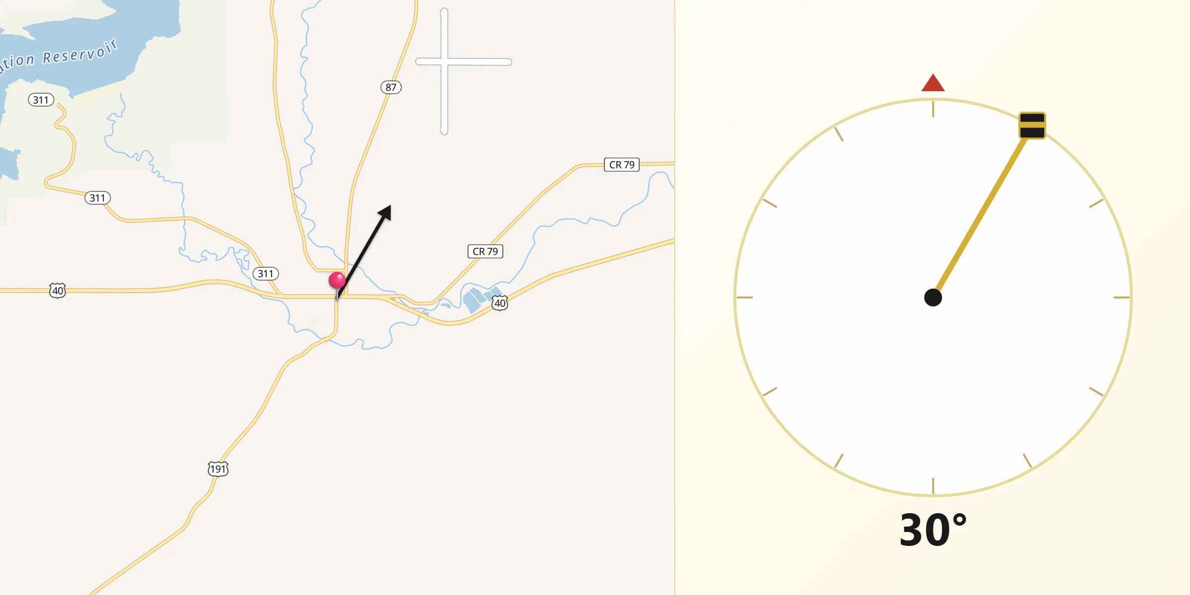 Qibla Direction from Duchesne