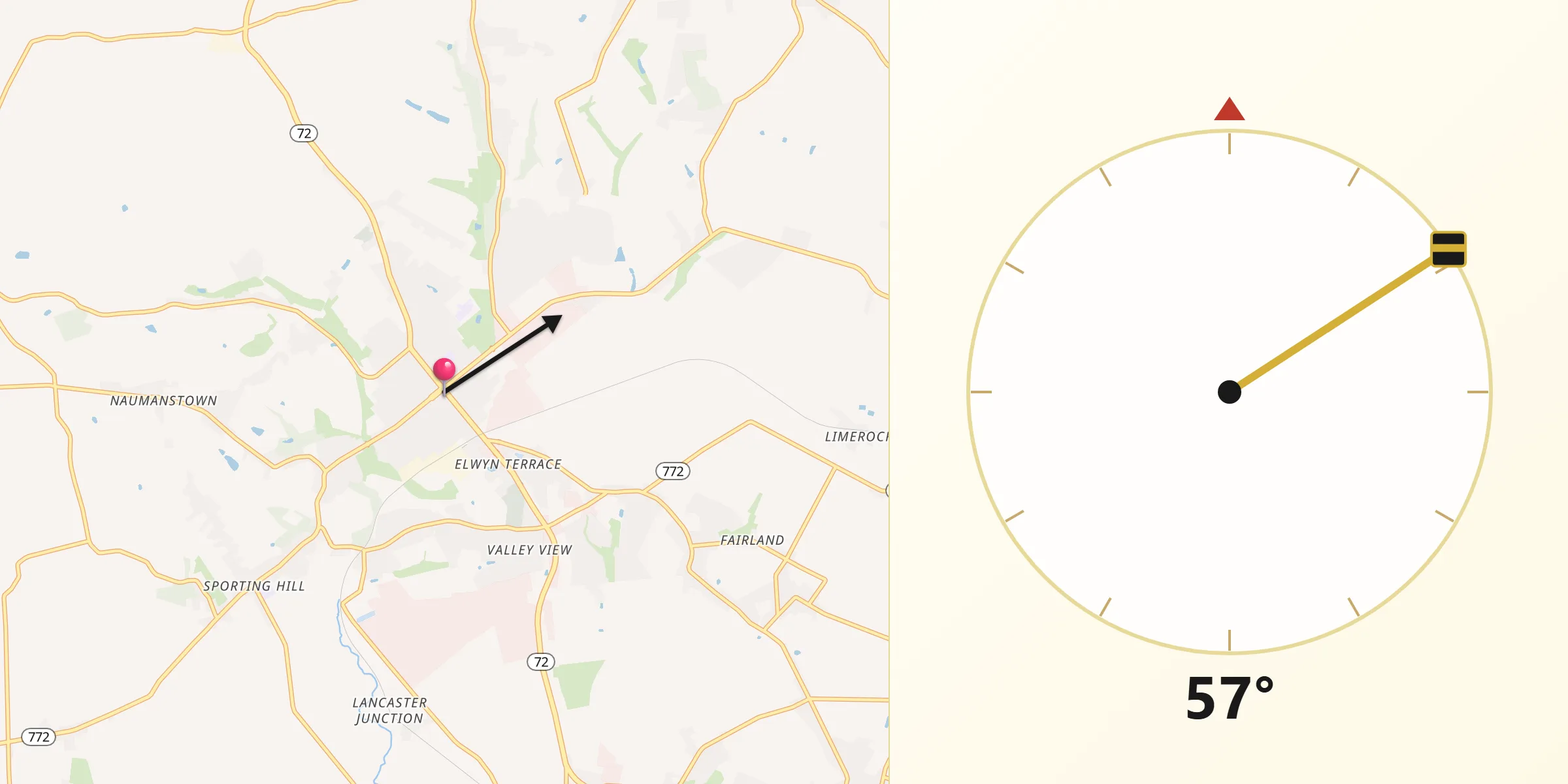 Qibla Direction from Manheim