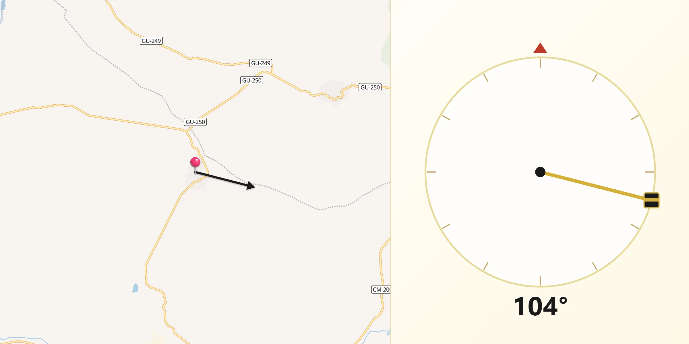 Dirección de la Qibla desde Leganiel