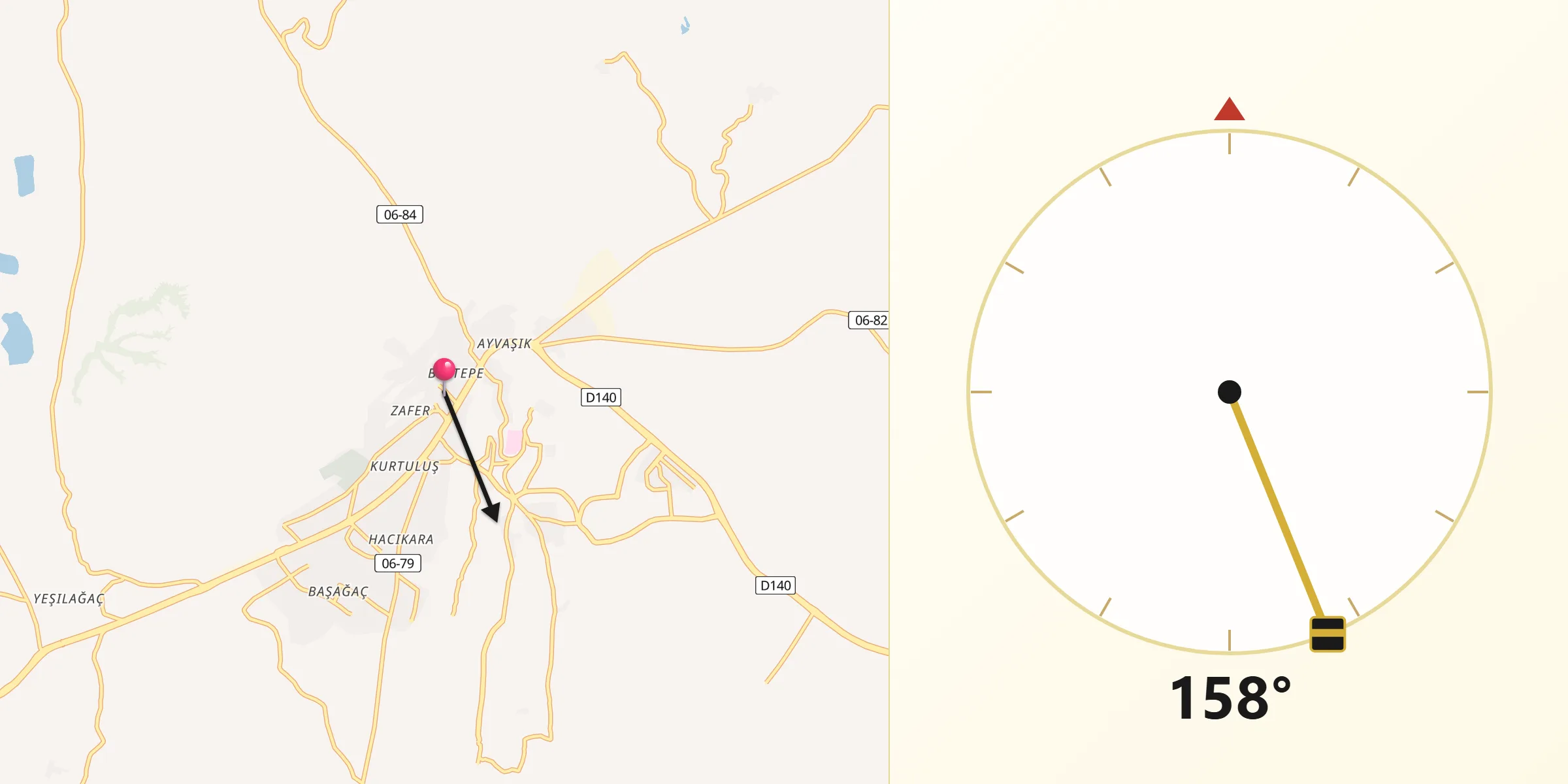 Beypazarı şehrinden Kıble Yönü