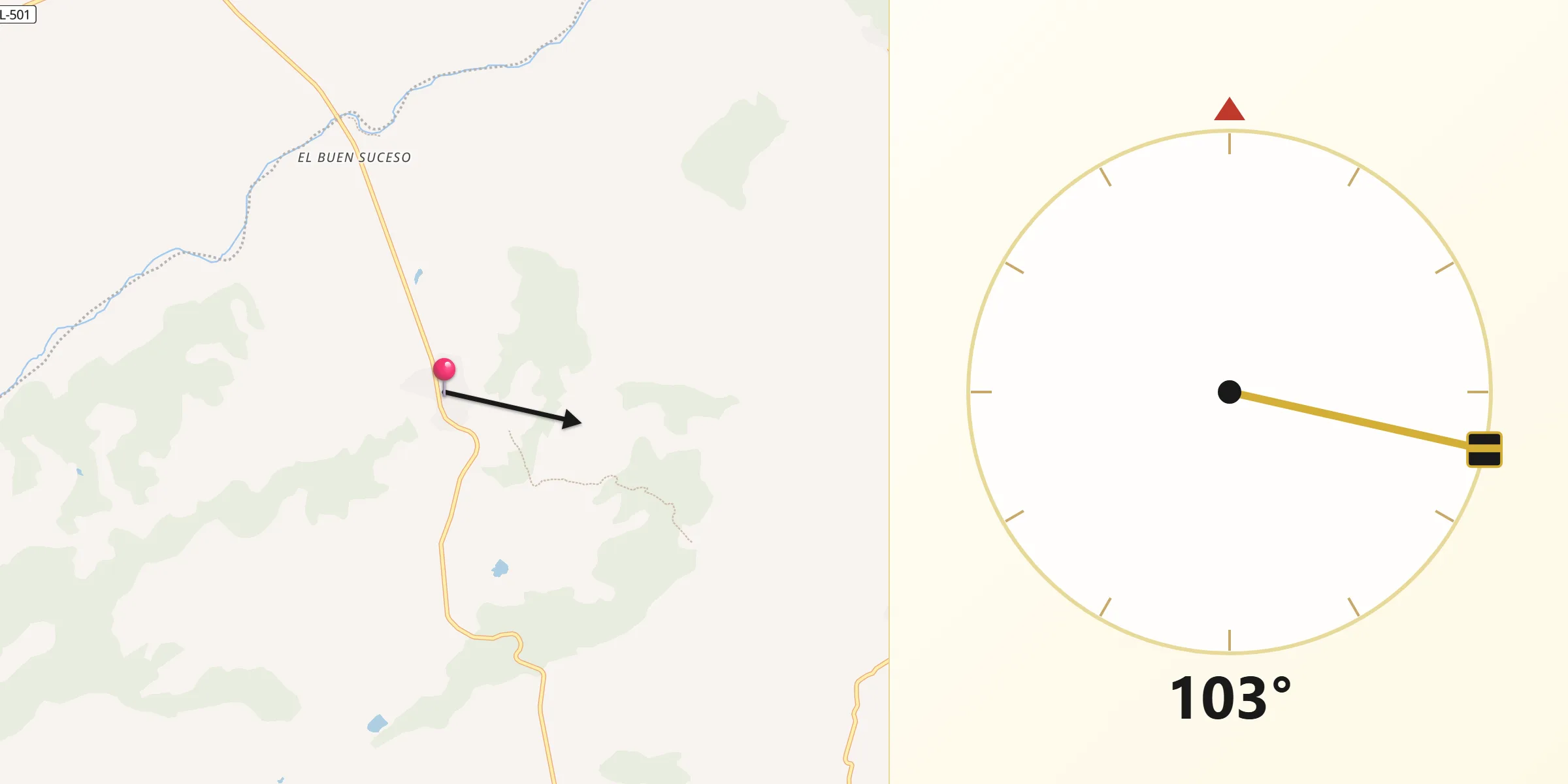 Dirección de la Qibla desde Buenaventura