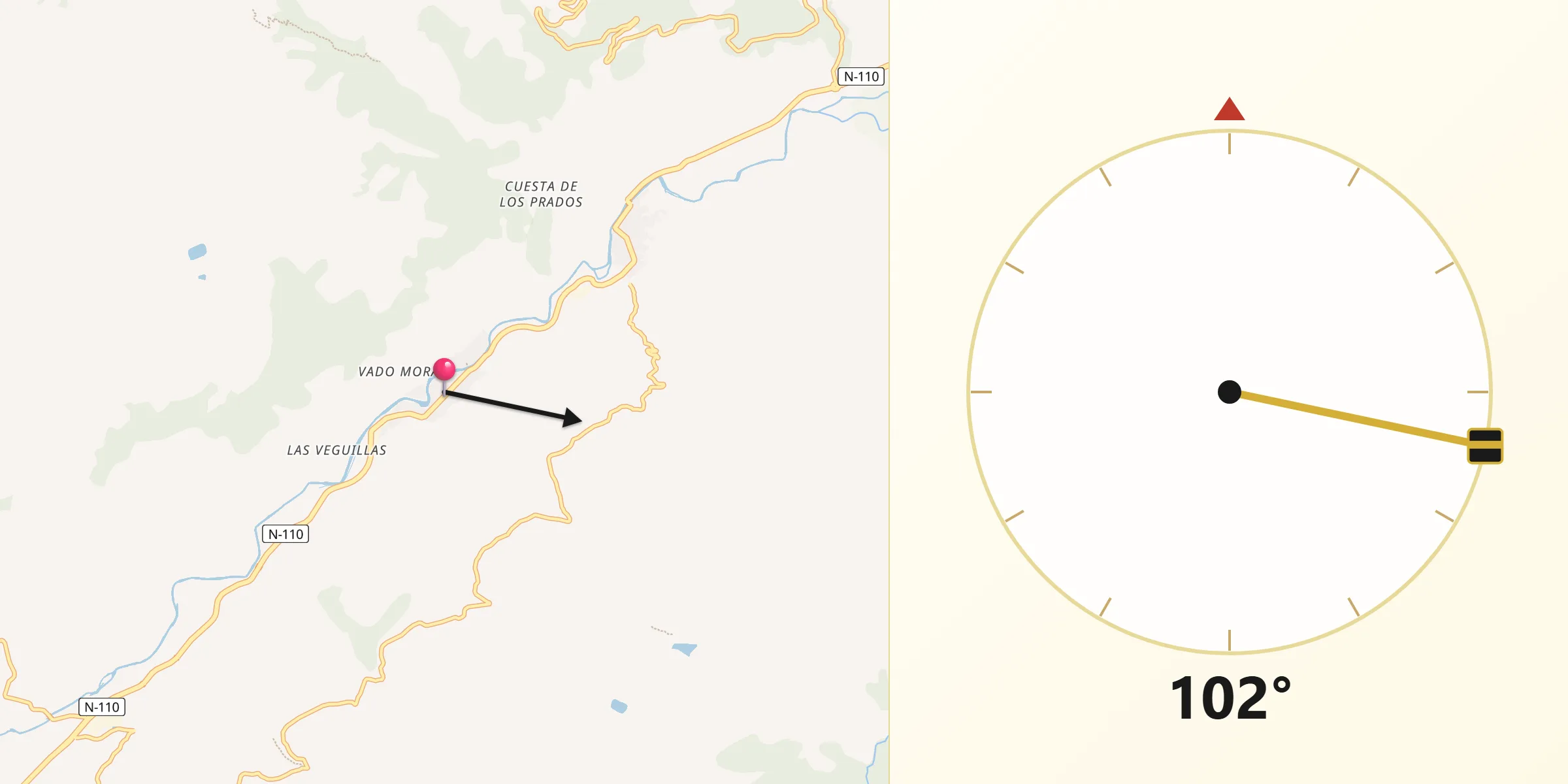 Dirección de la Qibla desde Navaconcejo