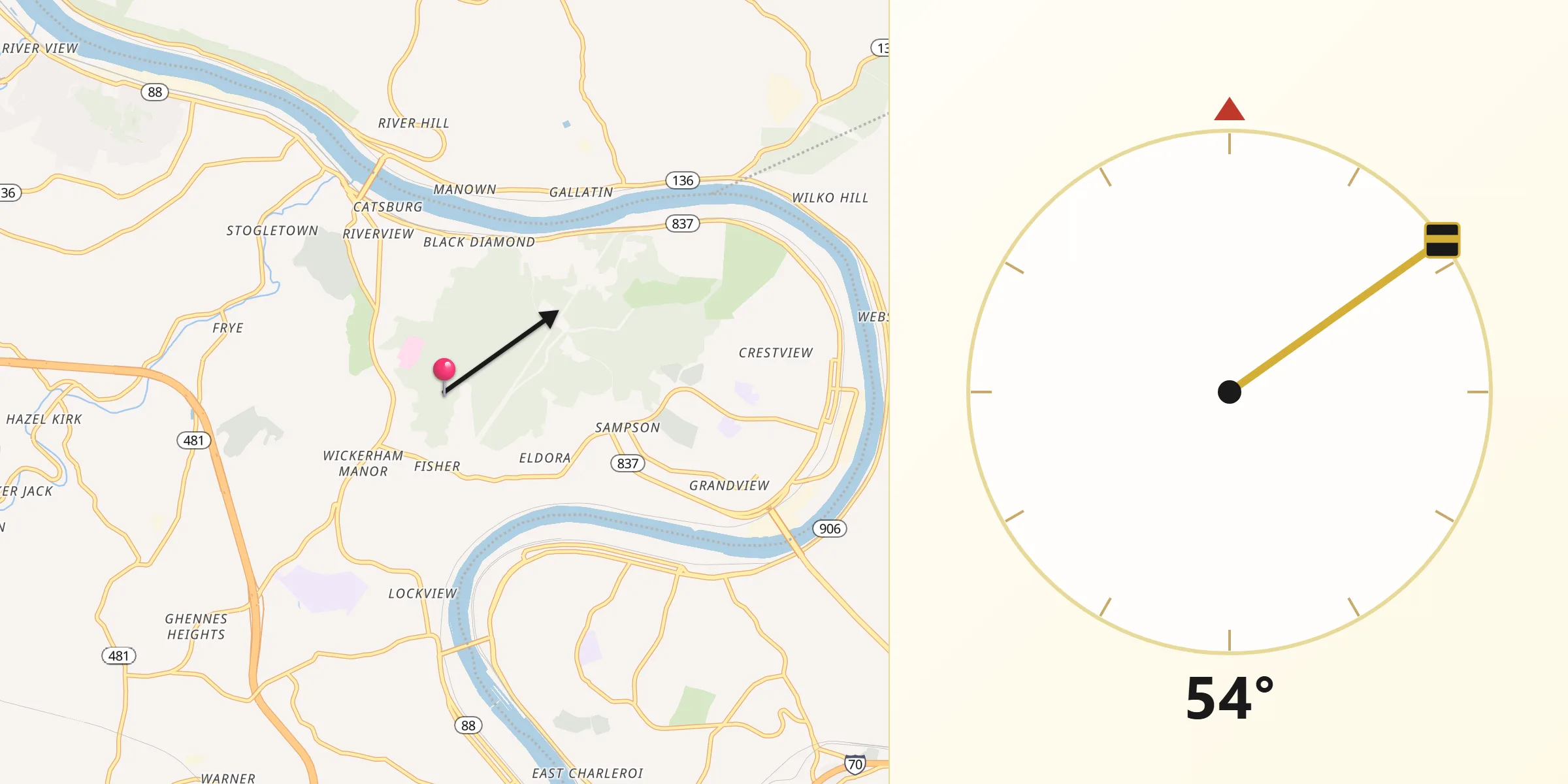 Qibla Direction from Wickerham Manor-Fisher