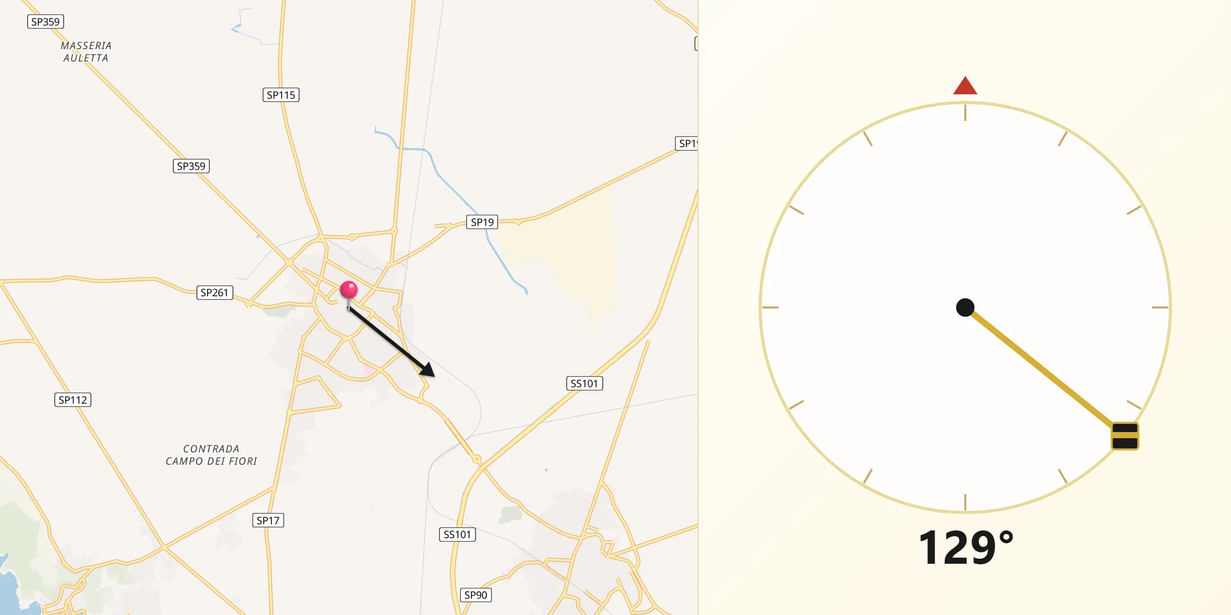 Direzione della Qibla da Nardò