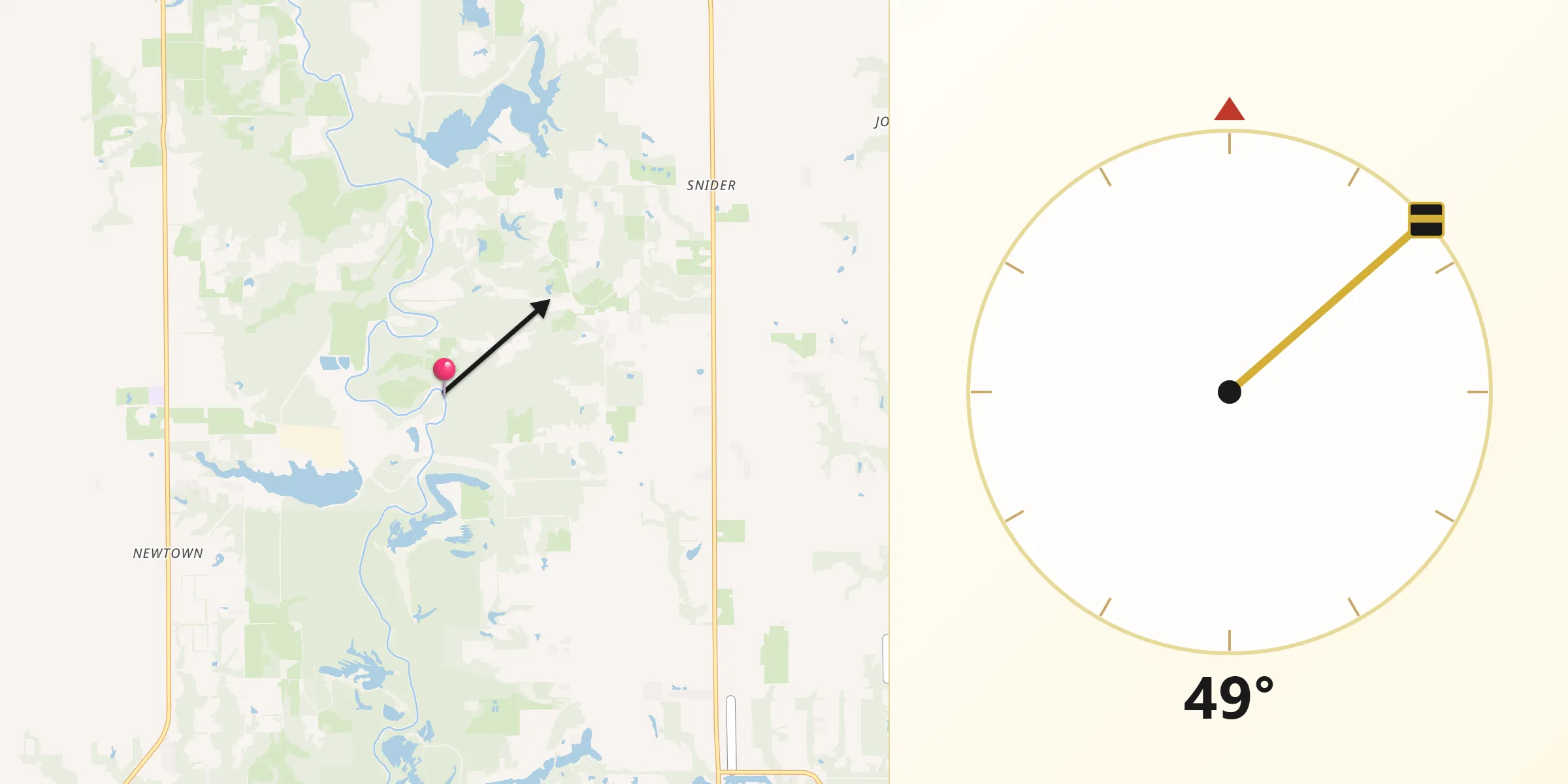 Qibla Direction from Vermilion