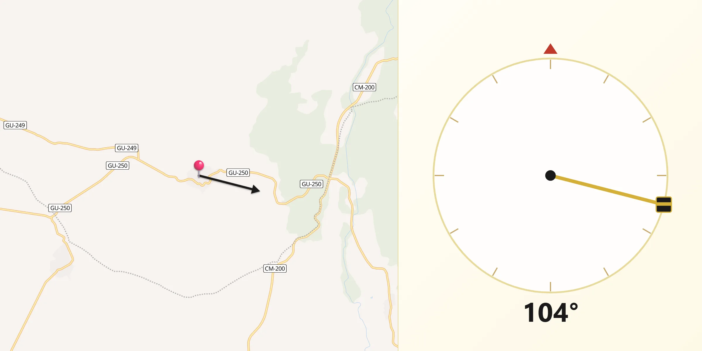 Dirección de la Qibla desde Illana