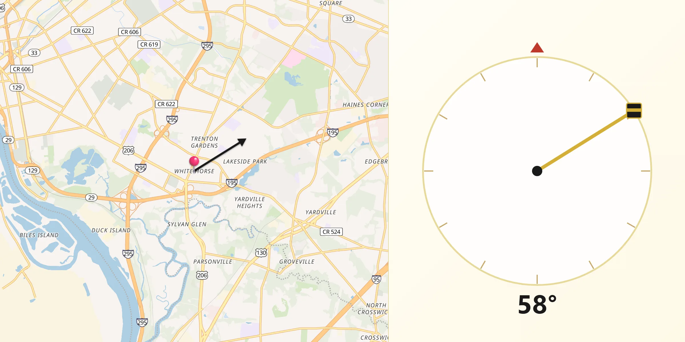 Qibla Direction from White Horse