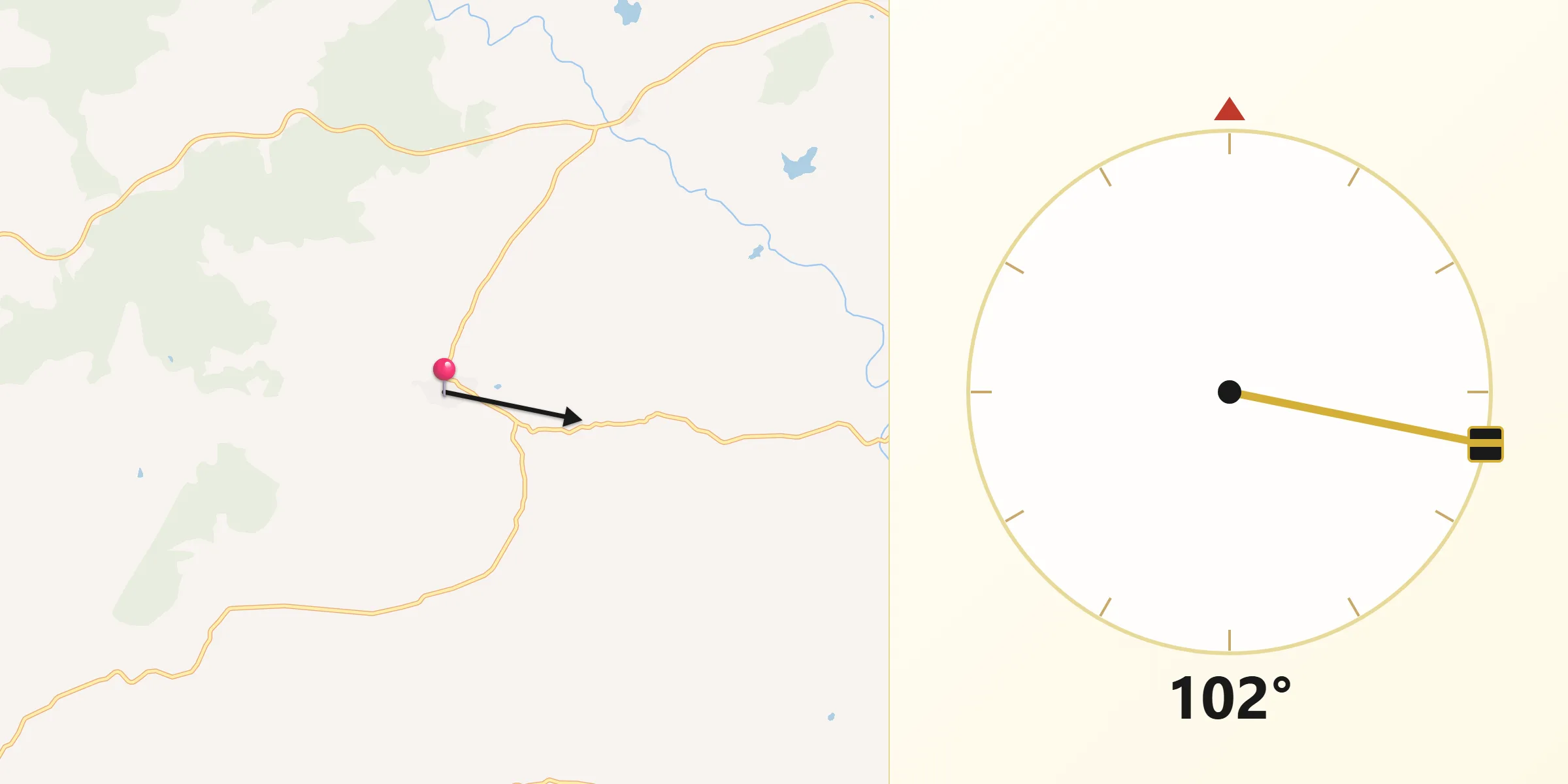 Dirección de la Qibla desde Santa Cruz de Paniagua