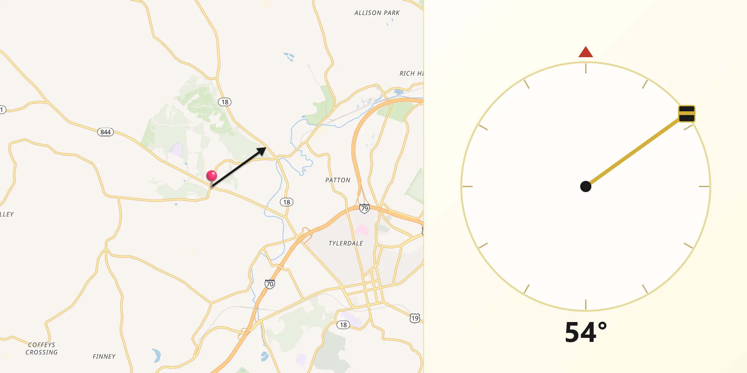 Qibla Direction from Wolfdale