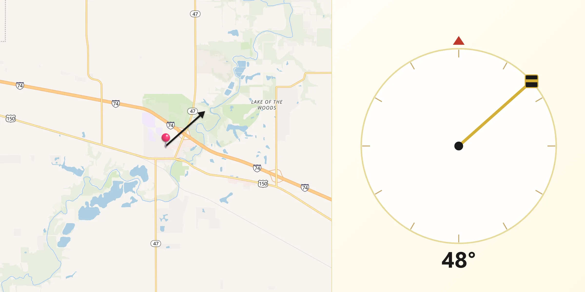 Qibla Direction from Mahomet