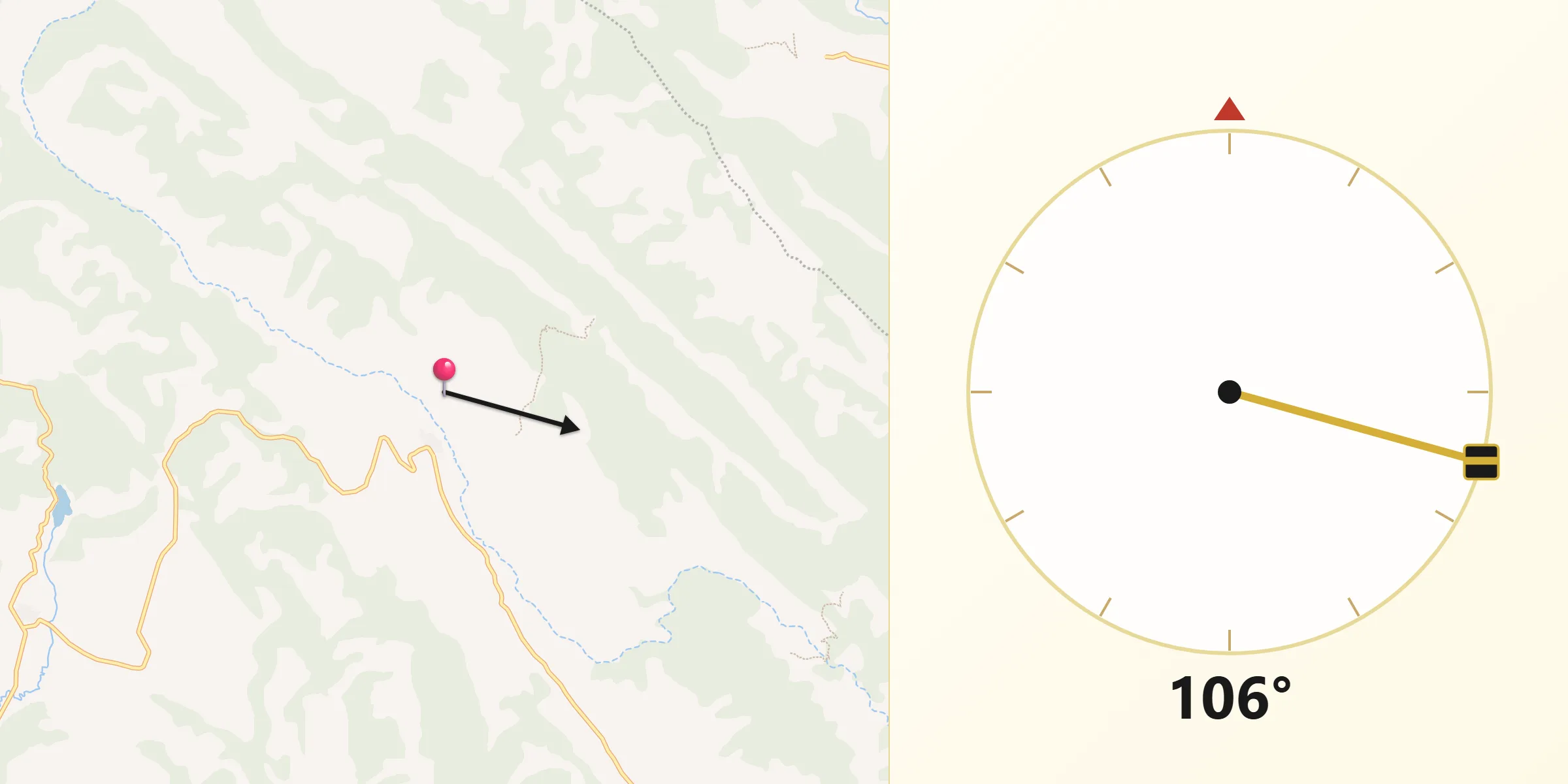 Dirección de la Qibla desde Zafrilla