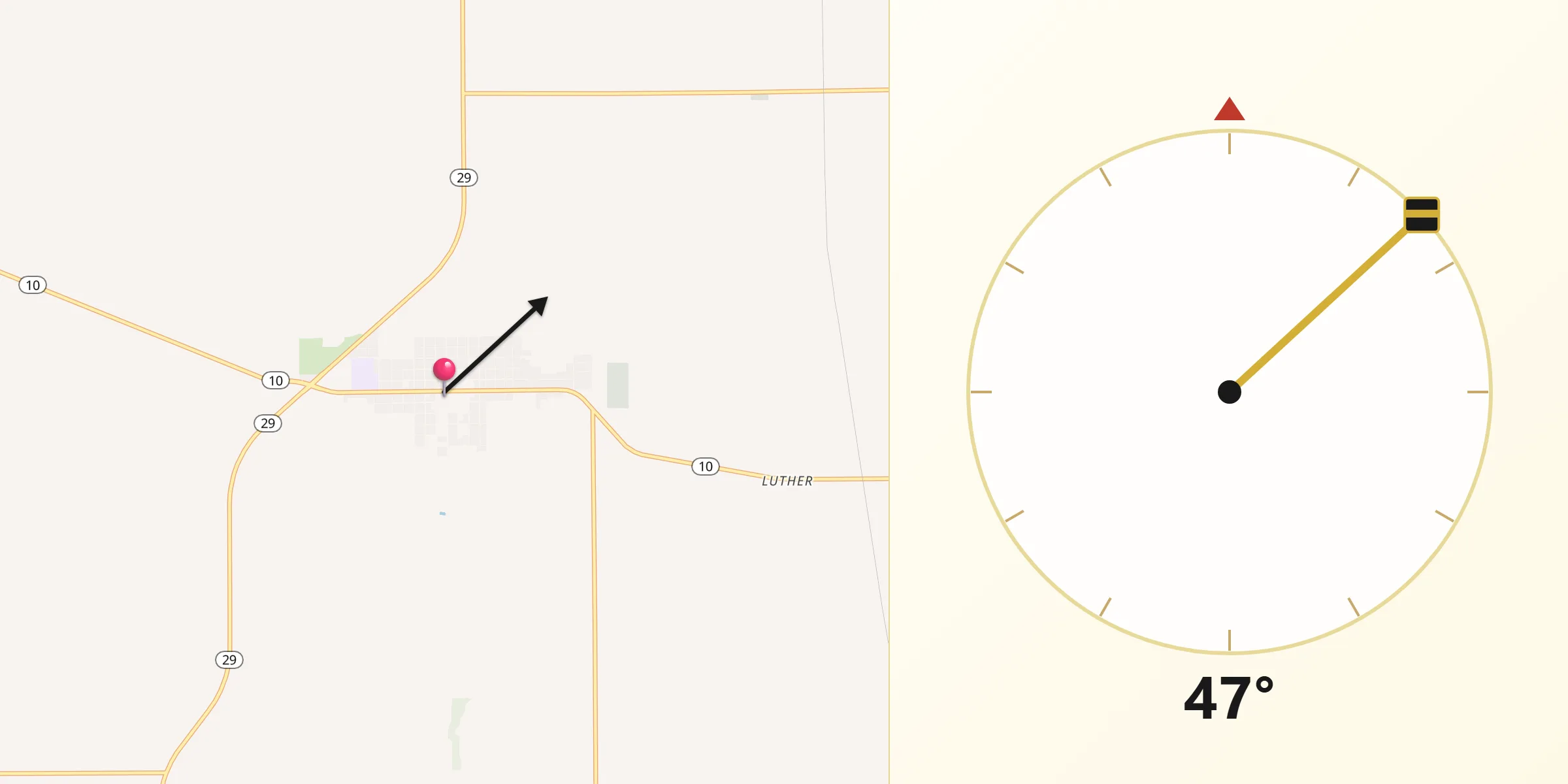 Qibla Direction from Mason City