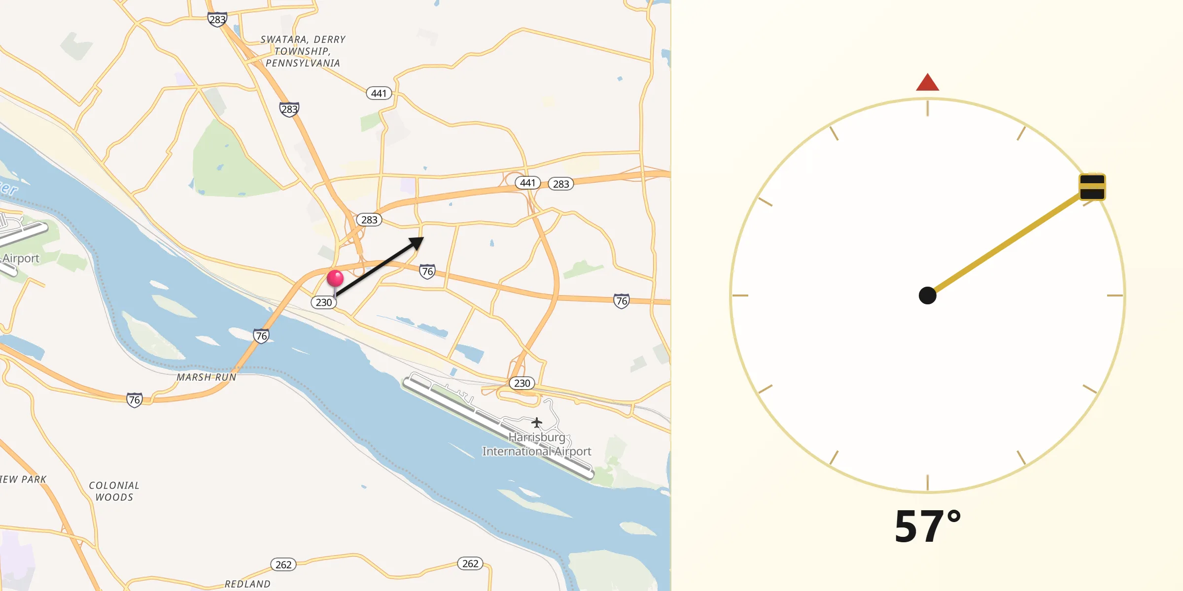Qibla Direction from Highspire