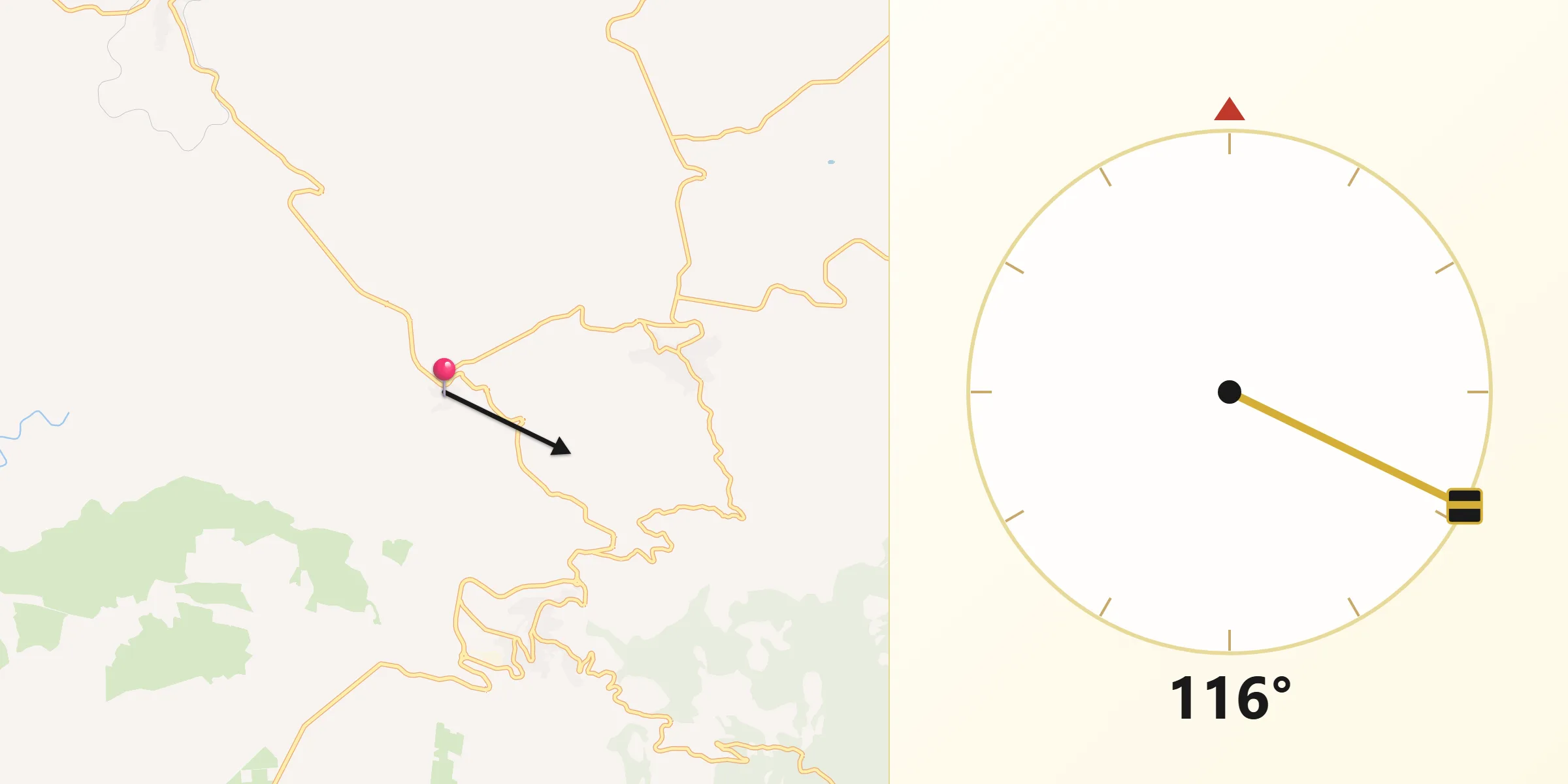 Direzione della Qibla da Sennariolo