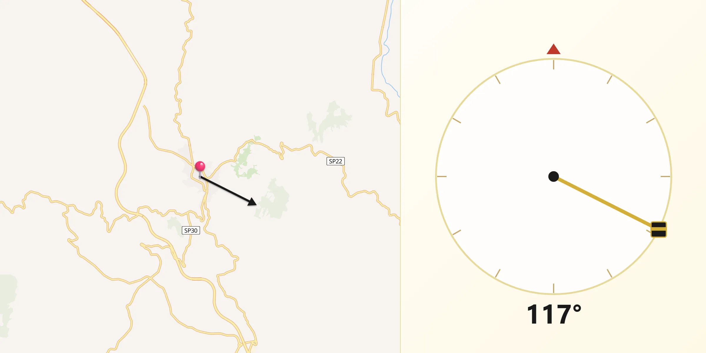 Direzione della Qibla da Mamoiada