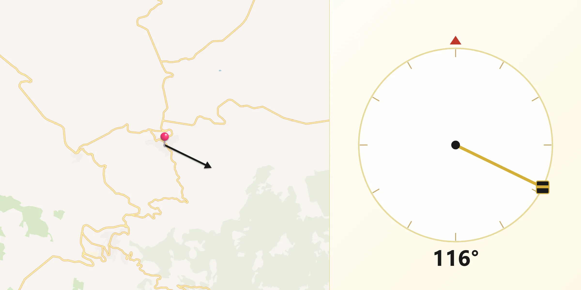 Direzione della Qibla da Scano di Montiferro
