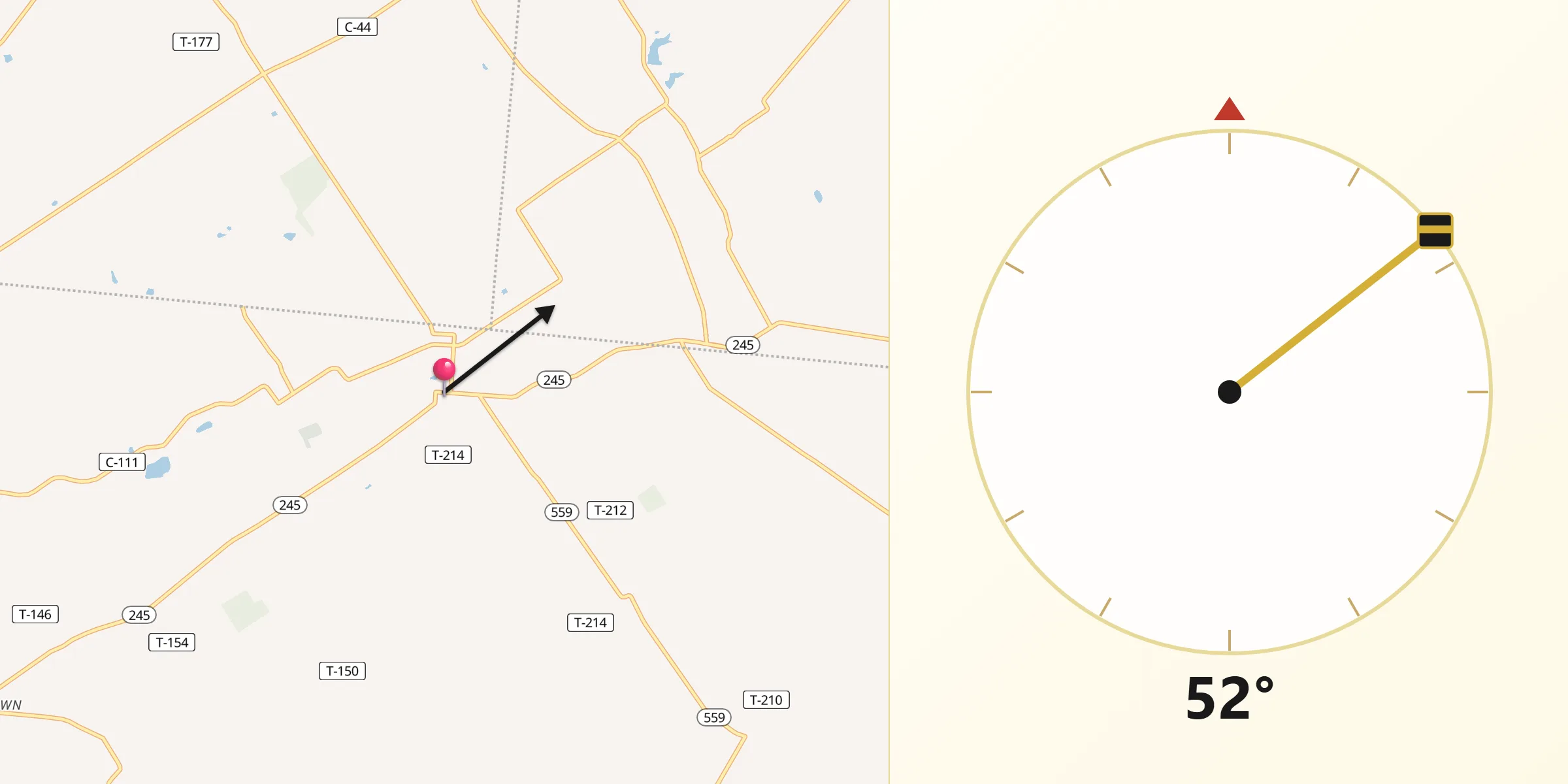 Qibla Direction from North Lewisburg