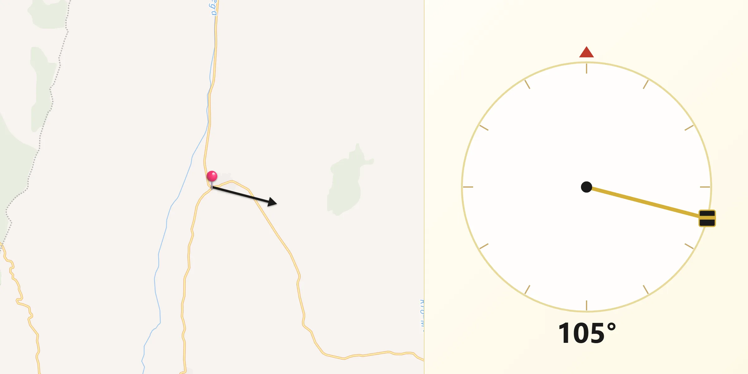 Dirección de la Qibla desde El Valle de Altomira