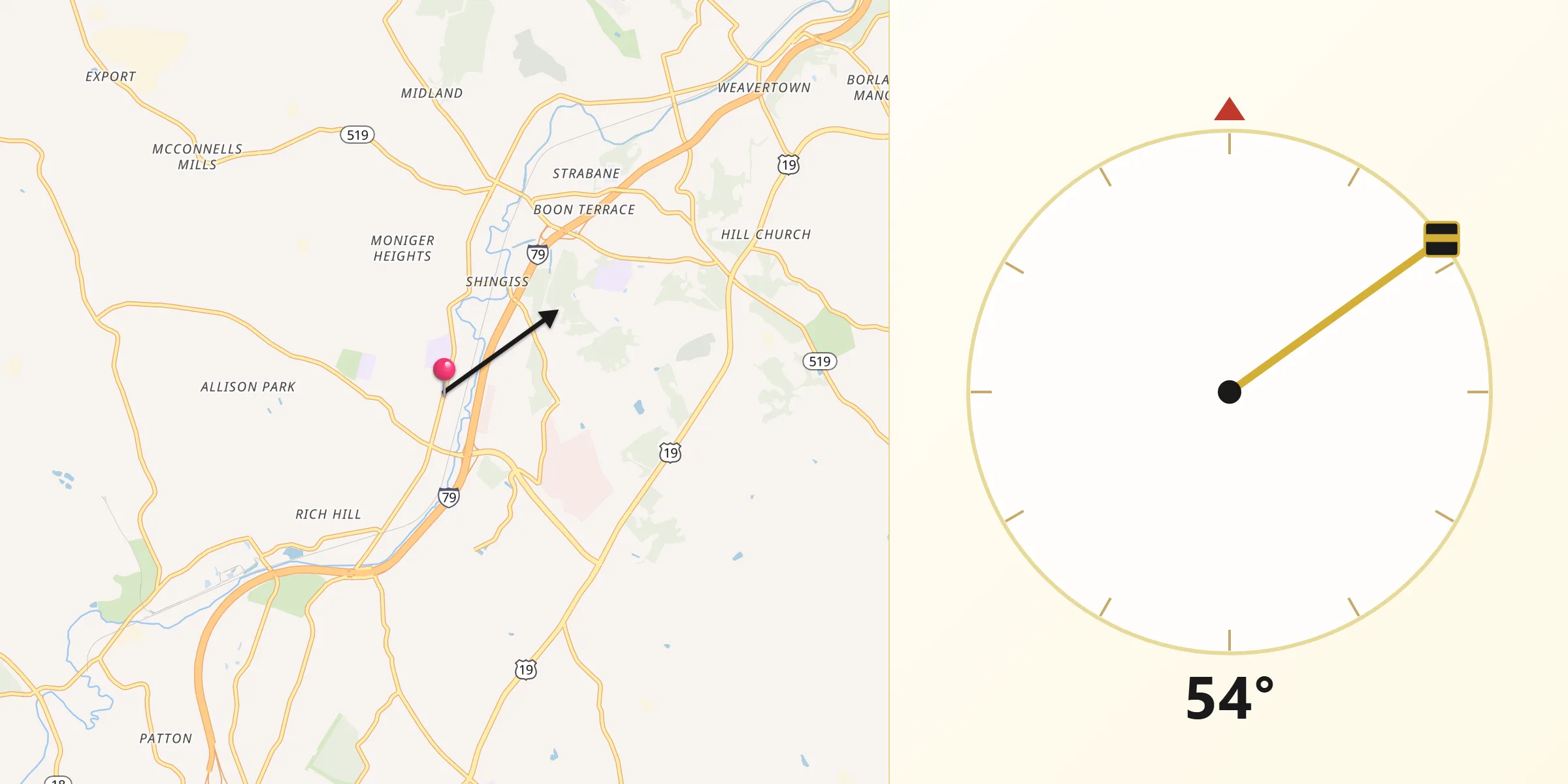 Qibla Direction from McGovern