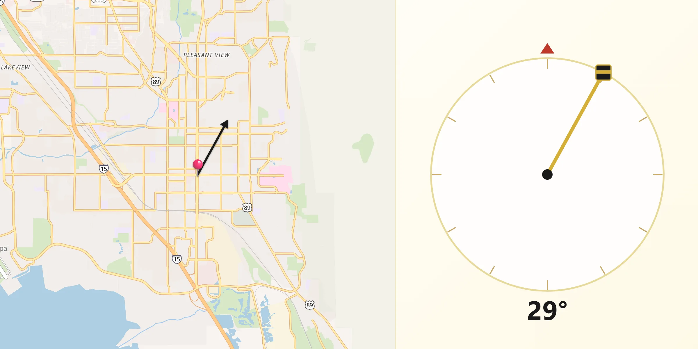 Qibla Direction from Provo
