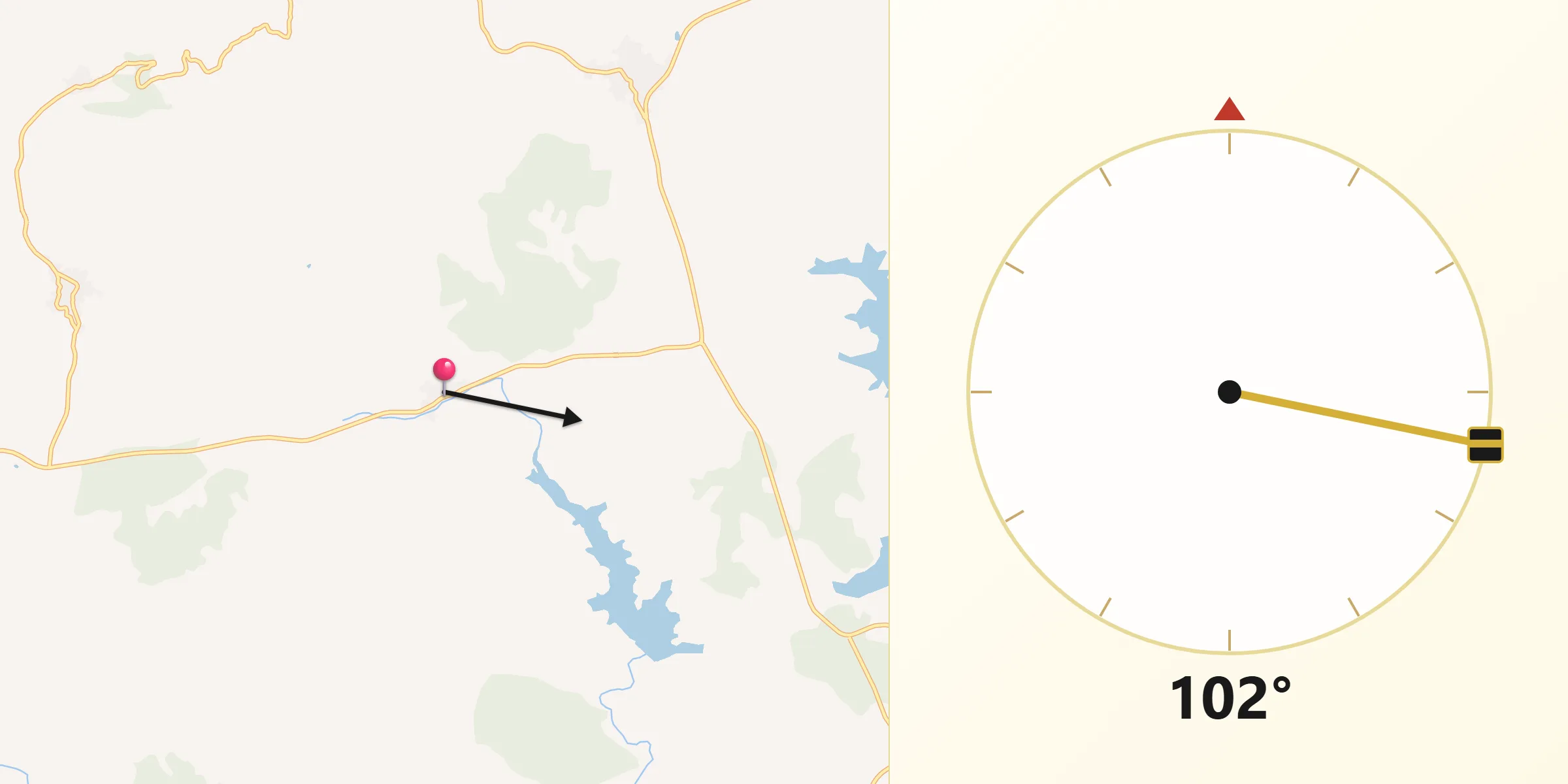 Dirección de la Qibla desde Cerezo