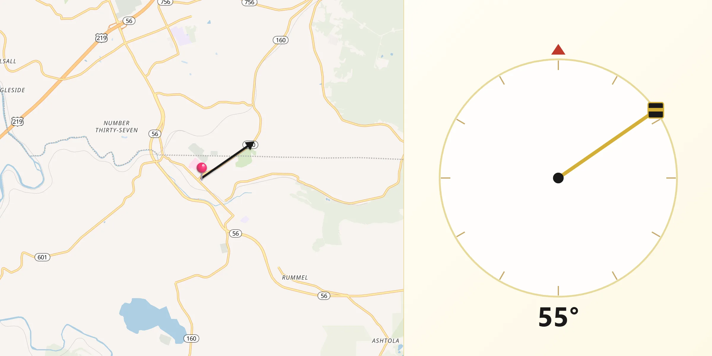Qibla Direction from Windber