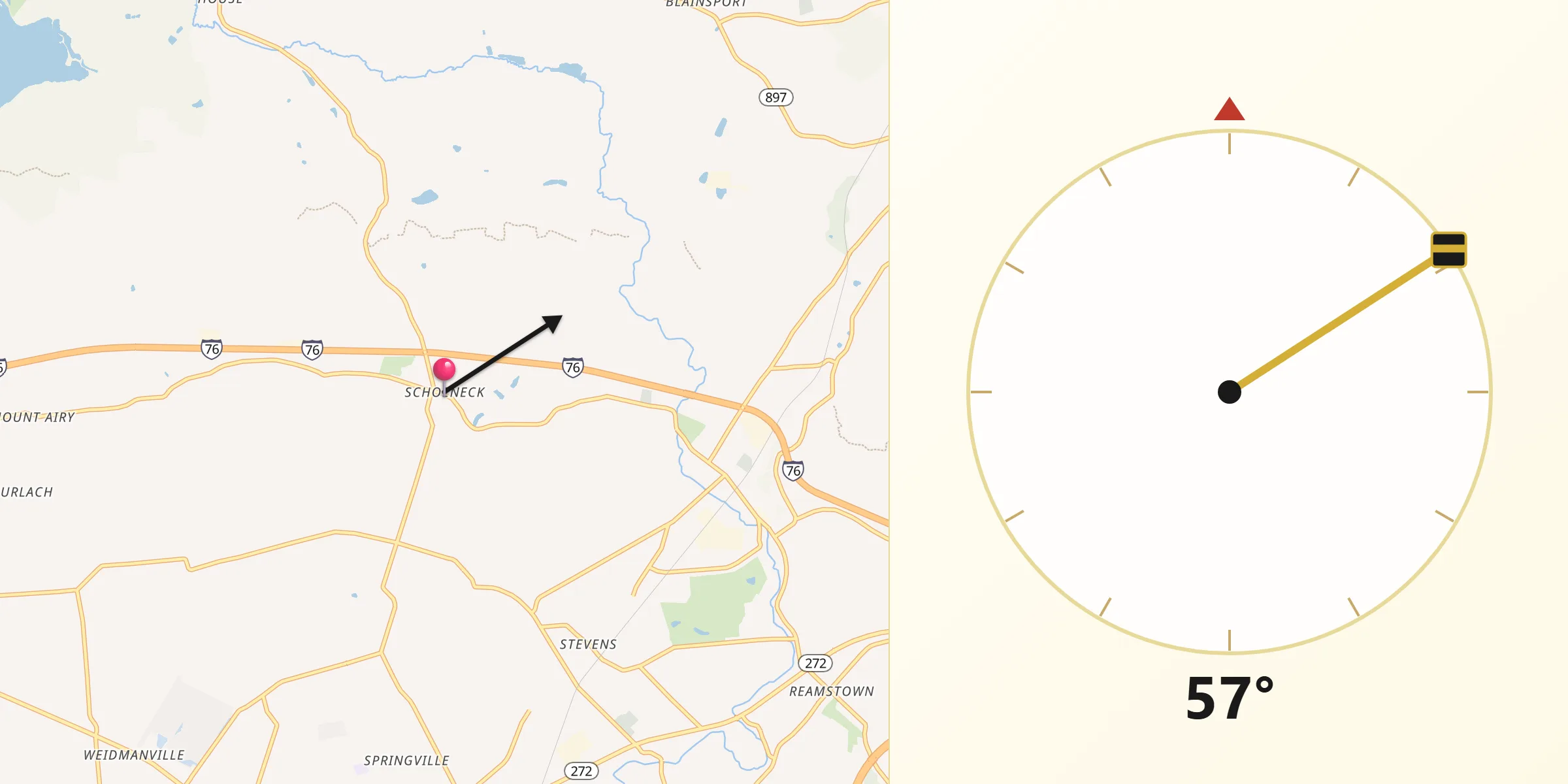 Qibla Direction from Schoeneck