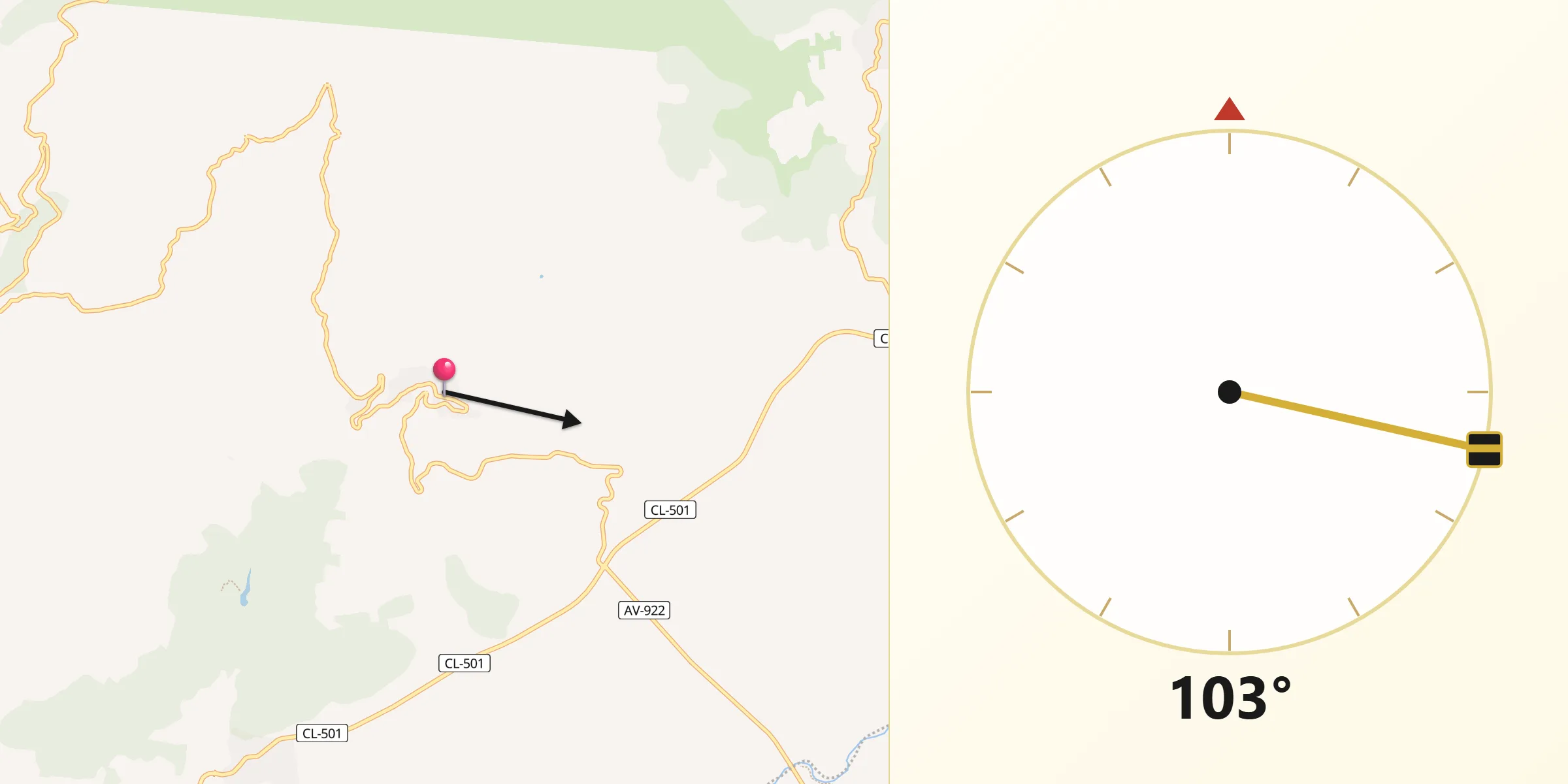 Dirección de la Qibla desde Pedro Bernardo