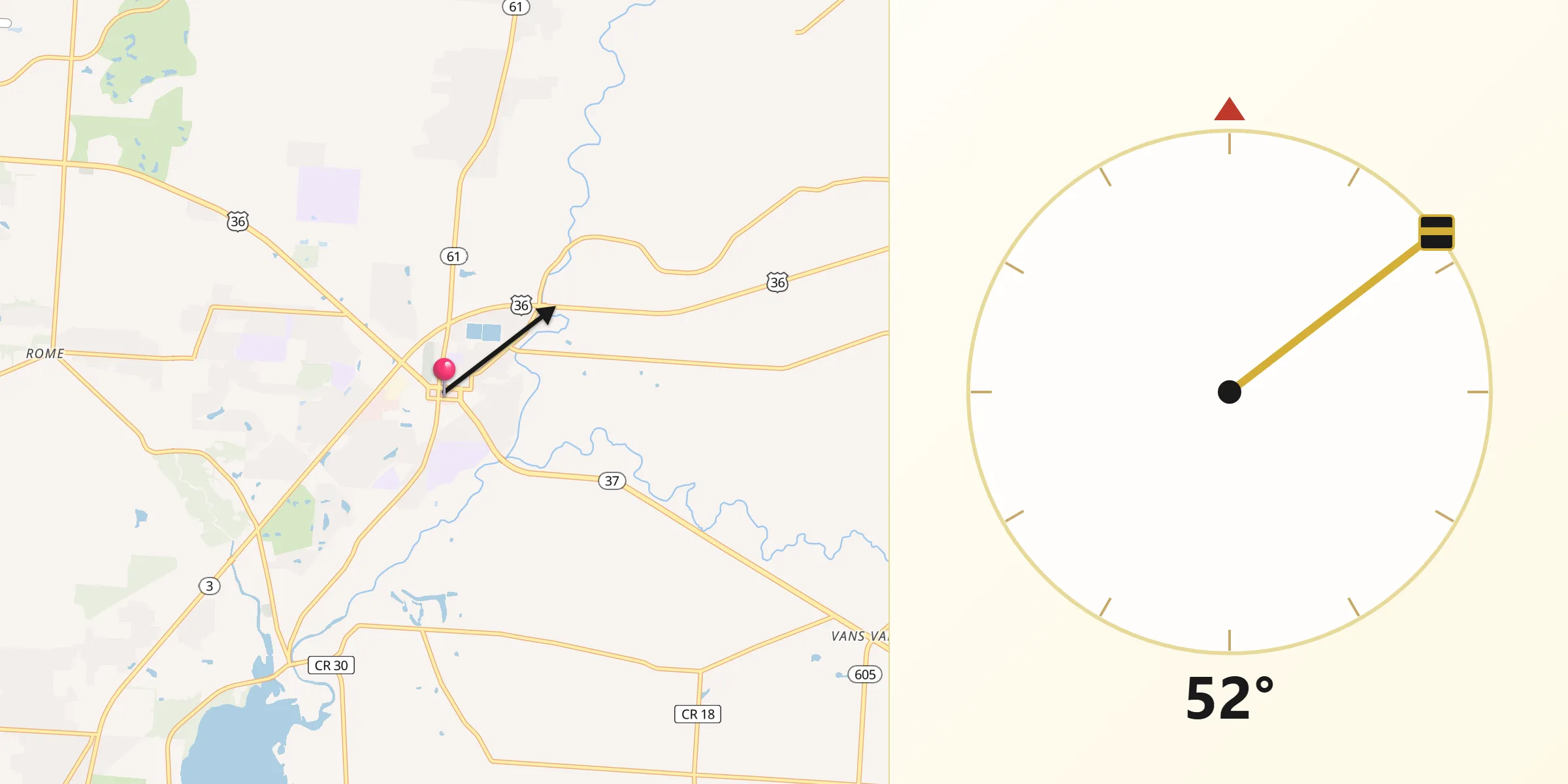 Qibla Direction from Sunbury