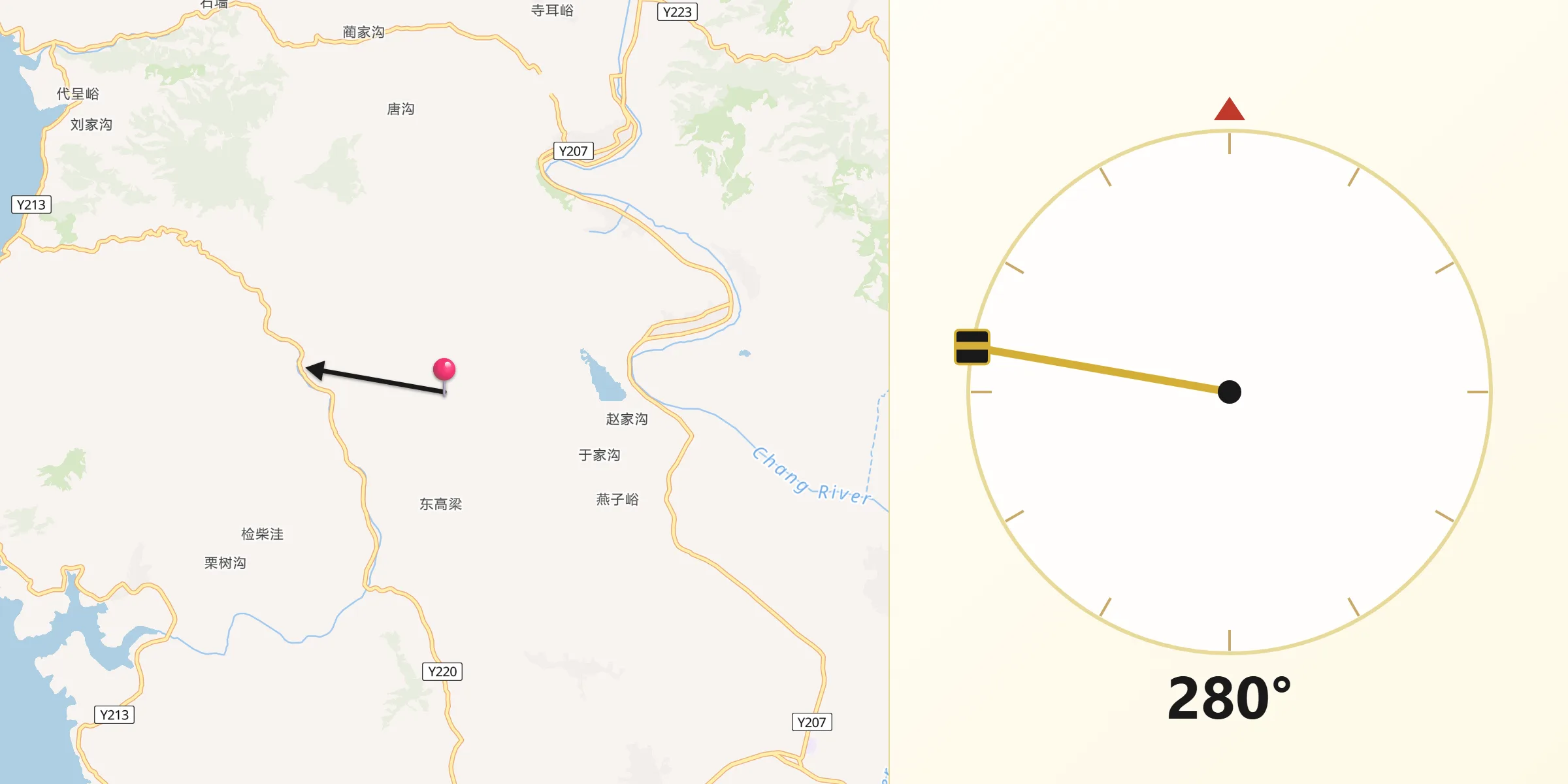 从达峪村朝向麦加的方向