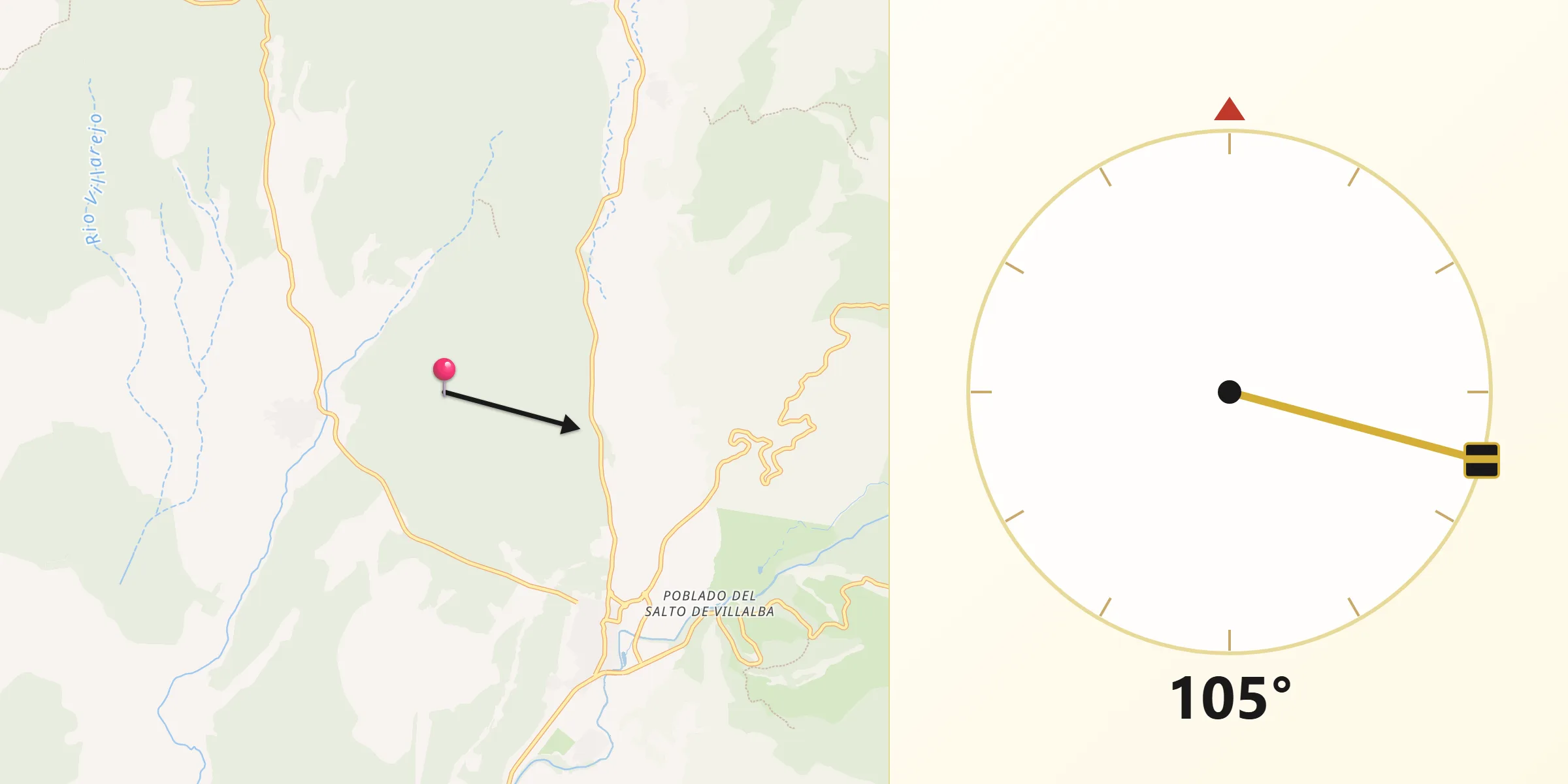 Dirección de la Qibla desde Zarzuela